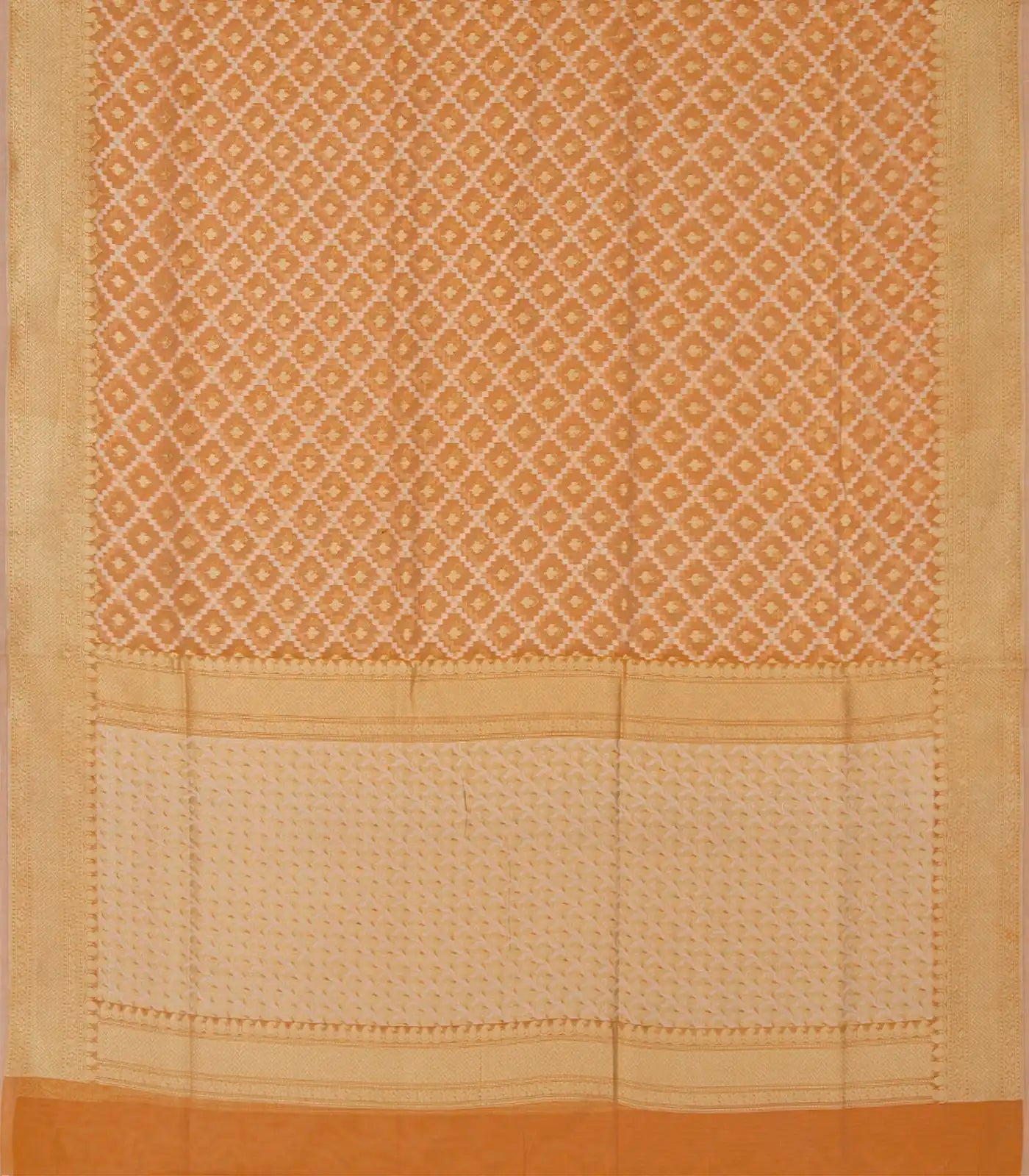 RmKV Light Peach Blended Banarasi Cotton Saree With Floral Jaal Motifs-Light Peach - view 2