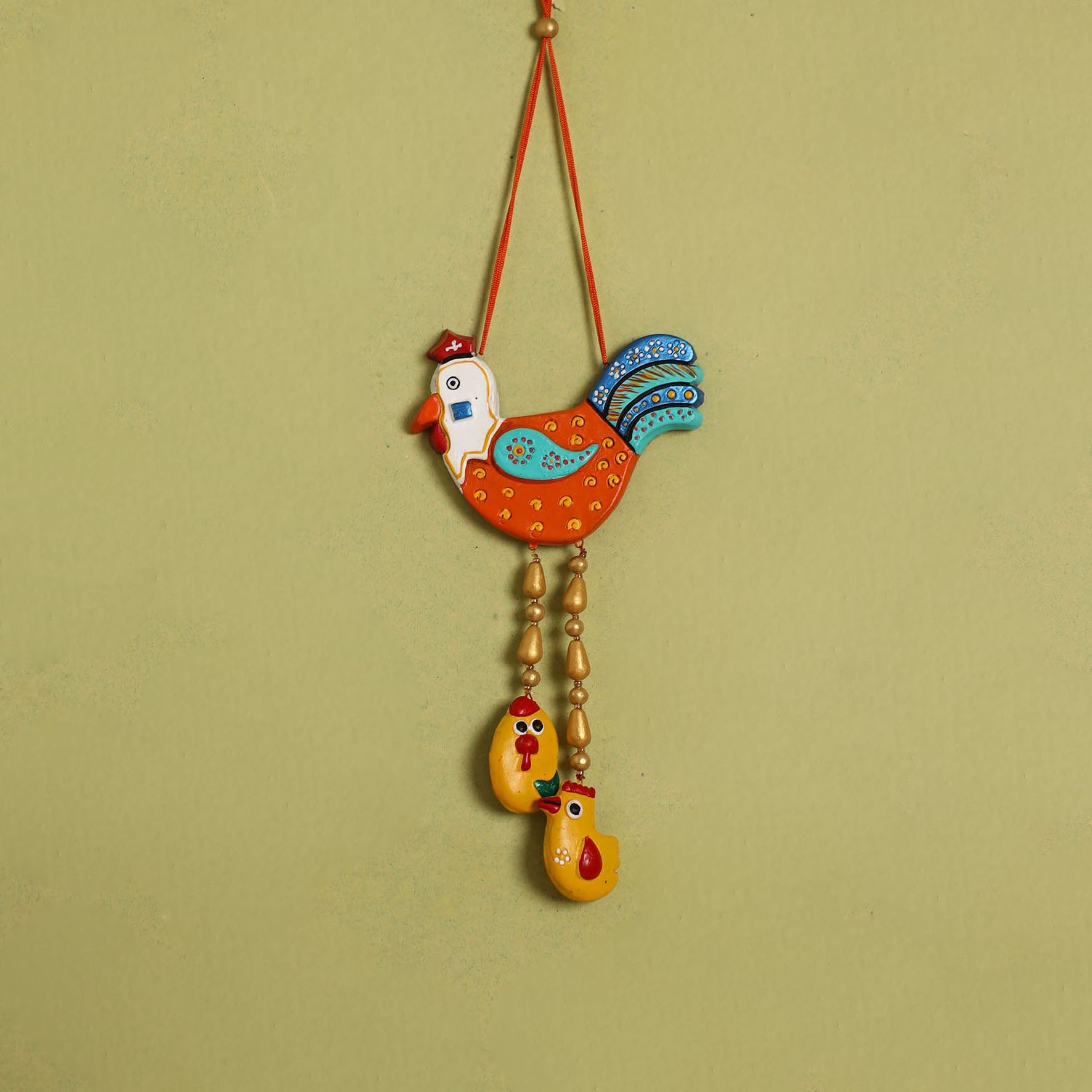 KHUSHBASH - HAPPY LOOM OF EAST Bishnupur Handpainted Terracotta Wall Hanging 84 - view 2