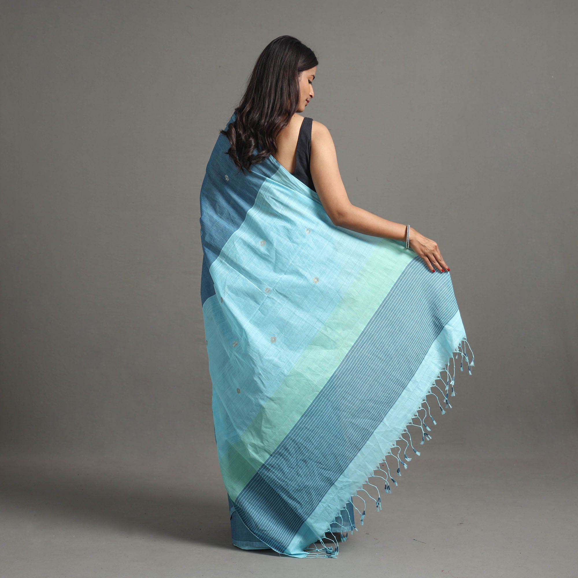 CHITRIKA Kuppadam Jamdani Buti Cotton Handloom Saree 125 - view 4