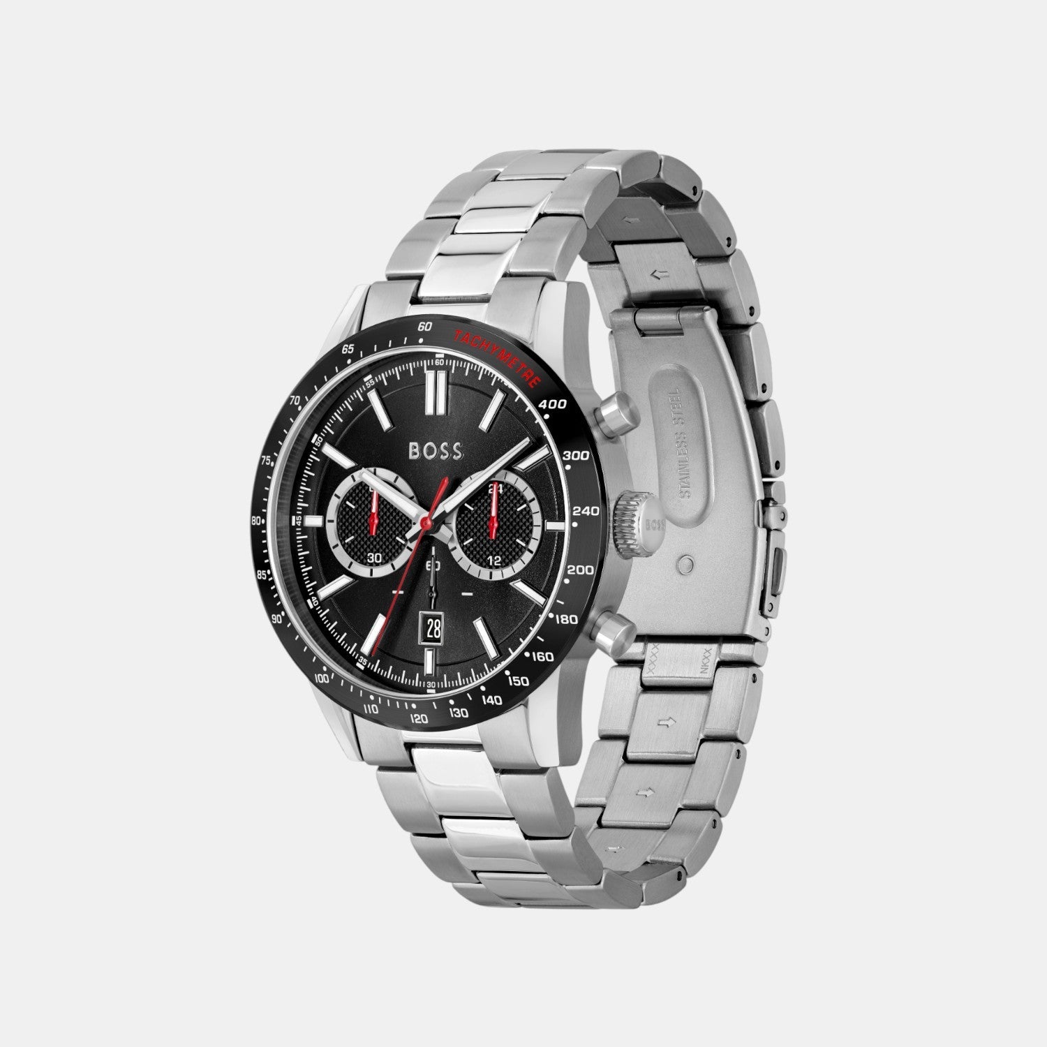 Boss Allure Men Quartz Black Dial Chronograph Stainless Steel Watch 1513922 - view 2