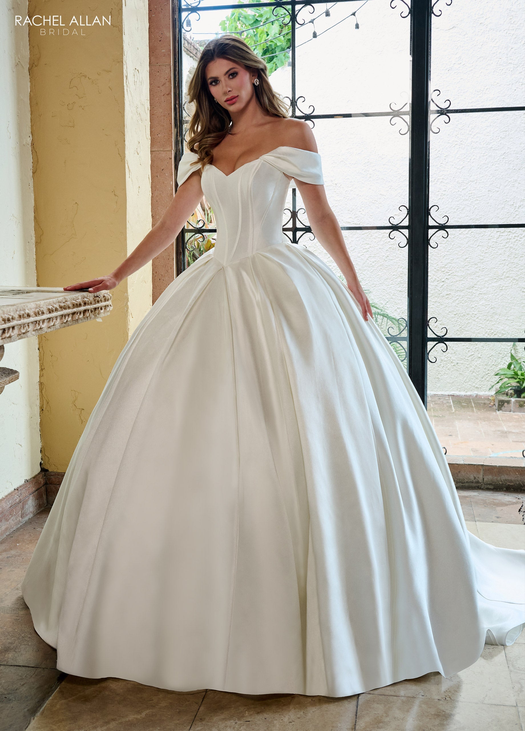 Mary's Bridal Ball Gowns Collection Mikado Off Shoulder Bridal Gown by Rachel Allan RB6162 - view 5