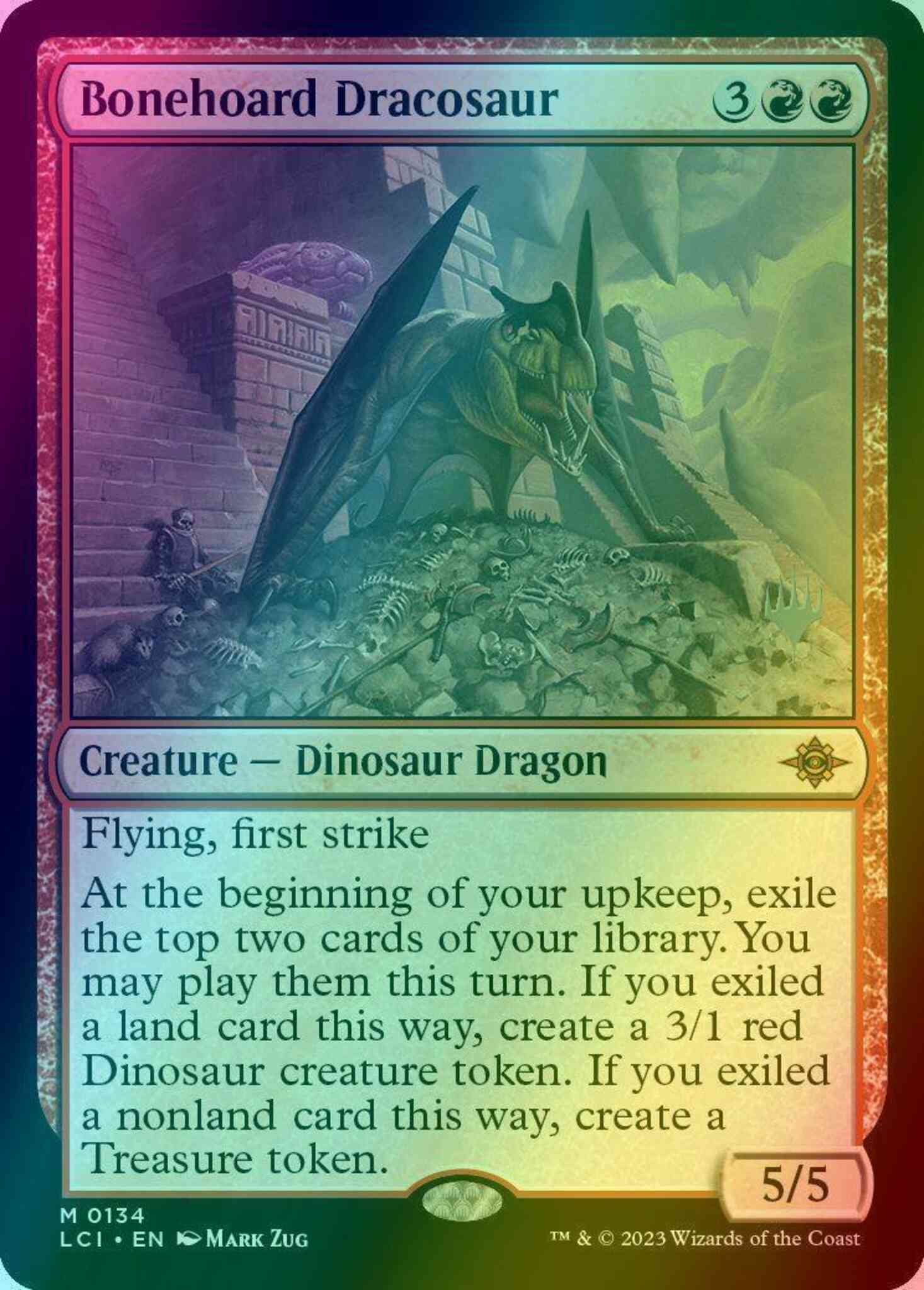 Bonehoard dracosaur 134p – Magic Bonehoard Dracosaur [134p] [Promo Pack] [The Lost Caverns of Ixalan: Promos] [Foil]