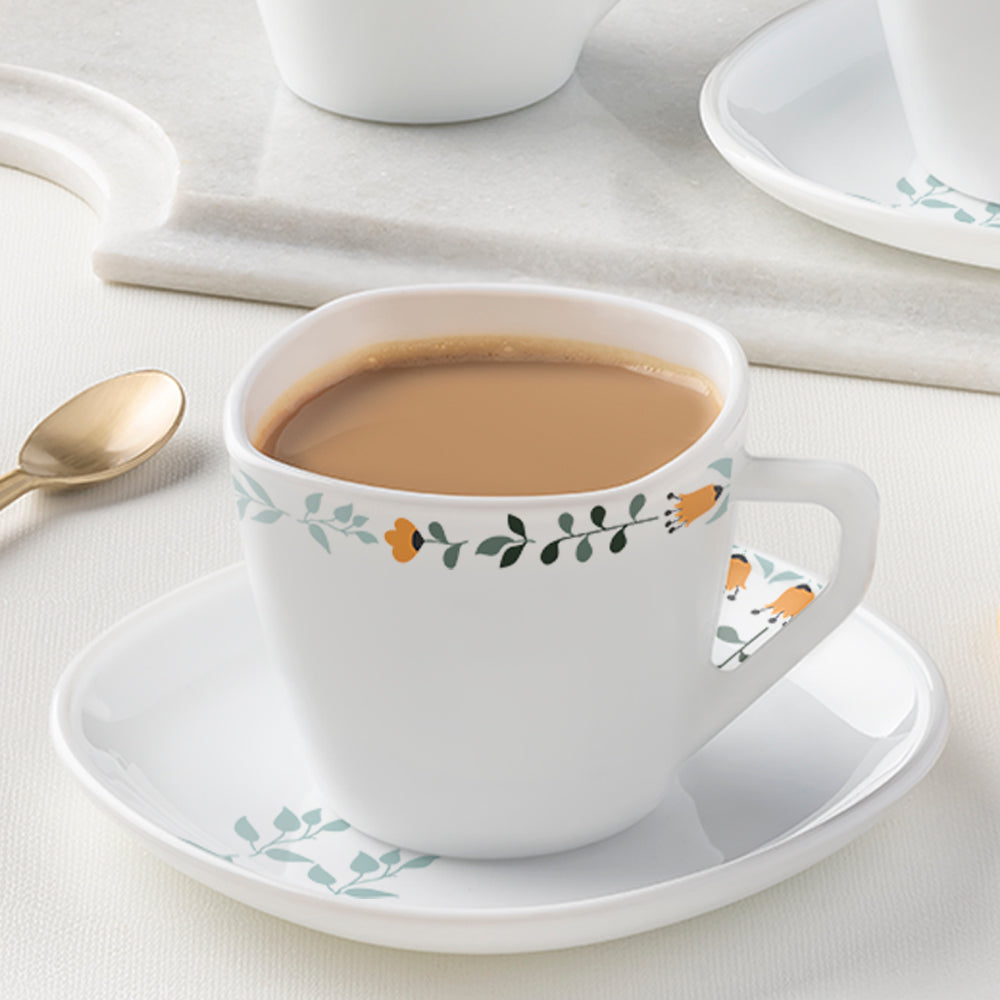 My Borosil Larah by Borosil Colour Fest Square Cup n Saucer Set