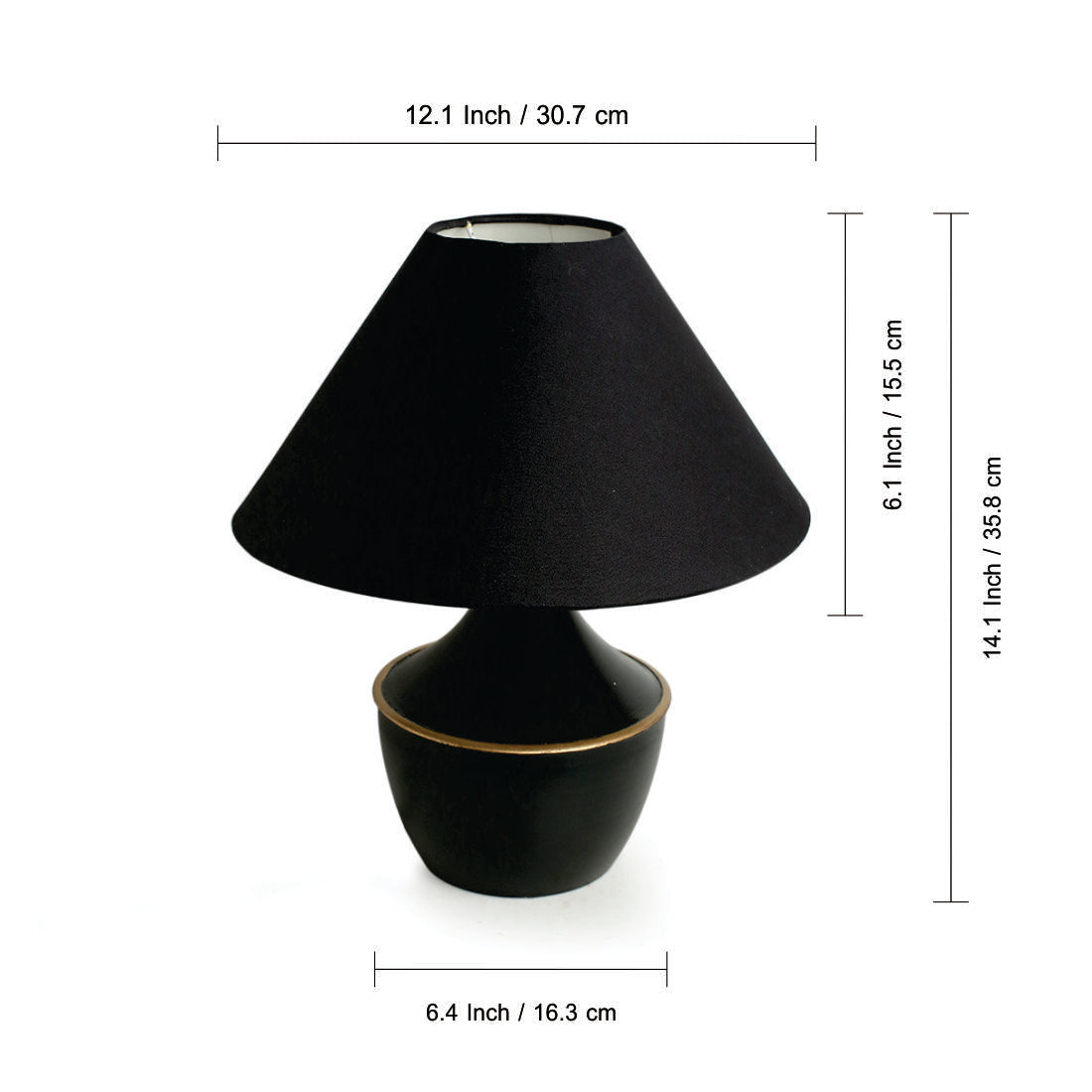 EXCLUSIVELANE 'Intriguingly Goth' Handcrafted Table Lamp in Iron (14 Inch, Matte Black) - view 6