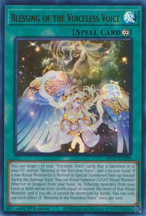 Yu-Gi-Oh! Blessing of the Voiceless Voice - MP25-EN198 - Ultra Rare - 1st Edition
