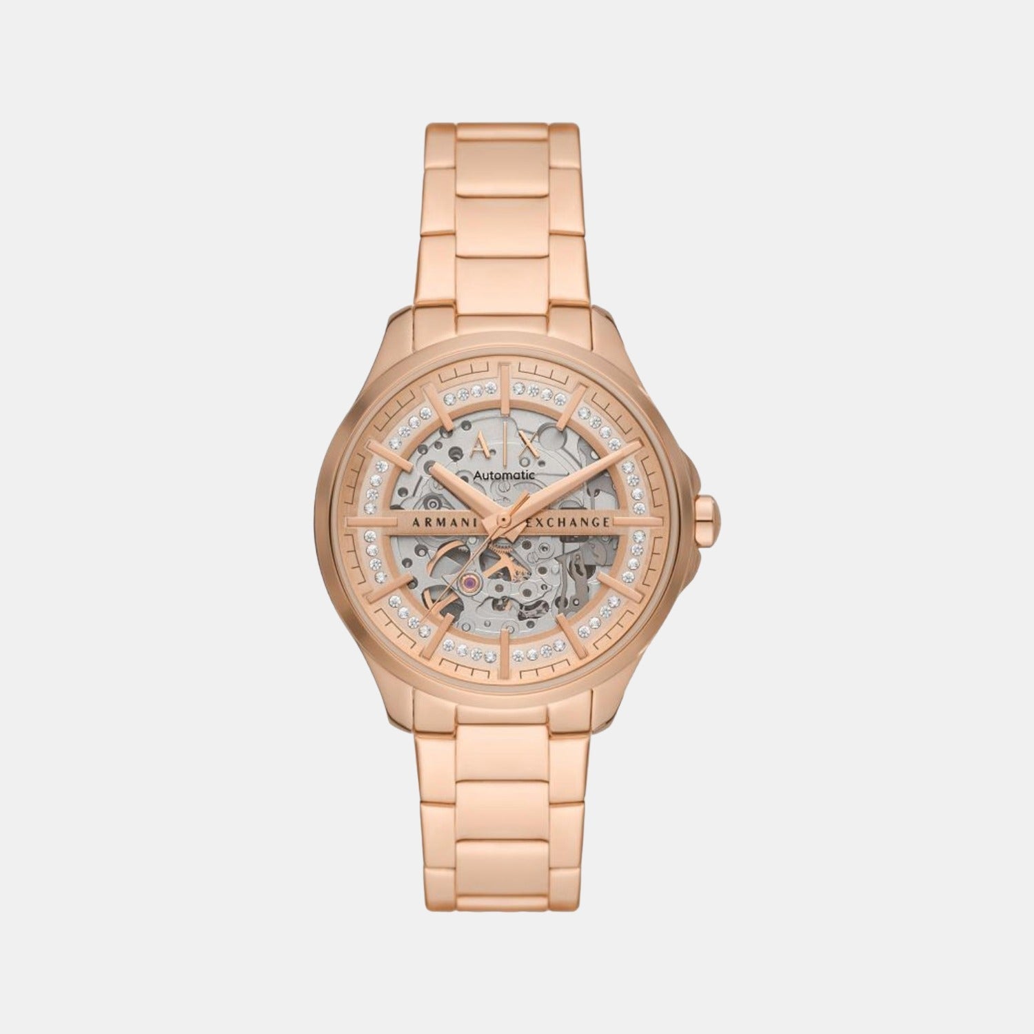 Armani Exchange Hampton Women Automatic Rose Gold Dial Analog Stainless Steel Watch AX5262