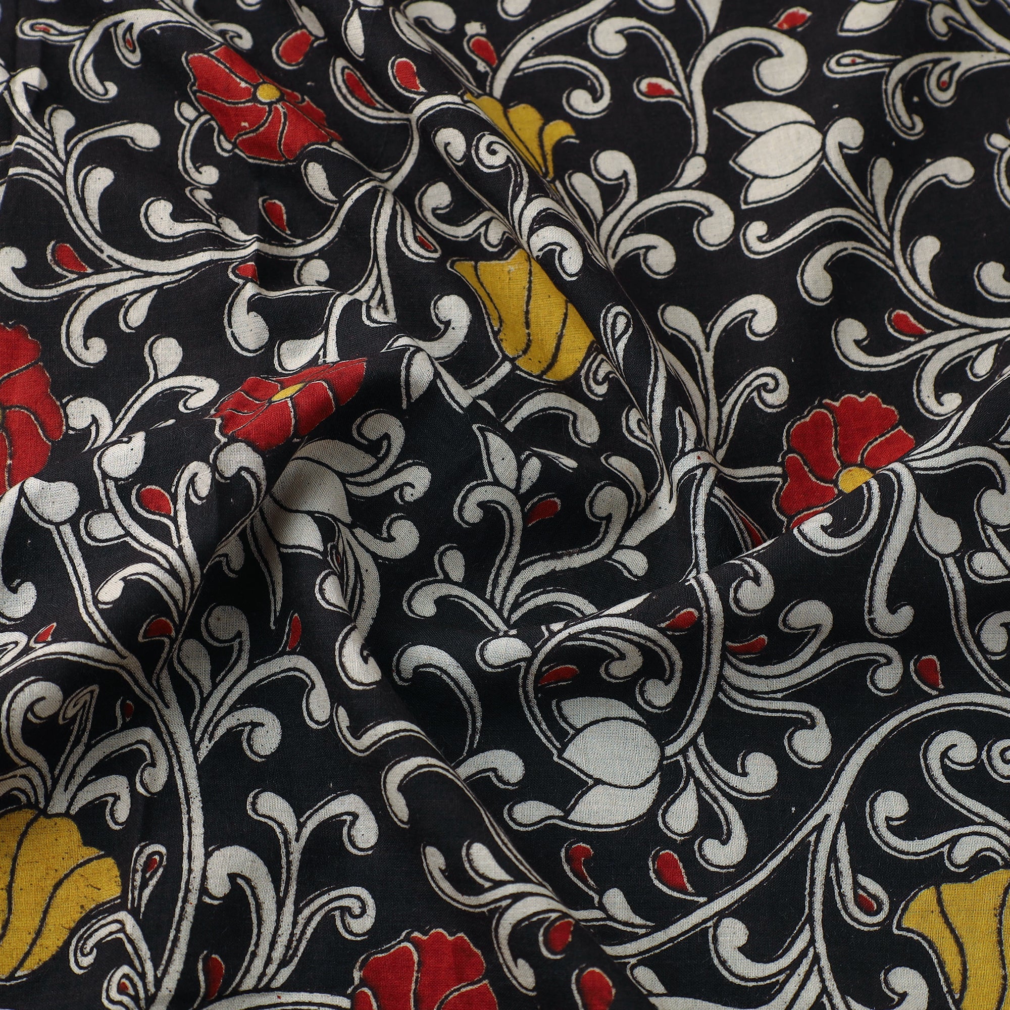 SOUTH KARGHA Black - Cotton Kalamkari Print Fabric 09 - view 3