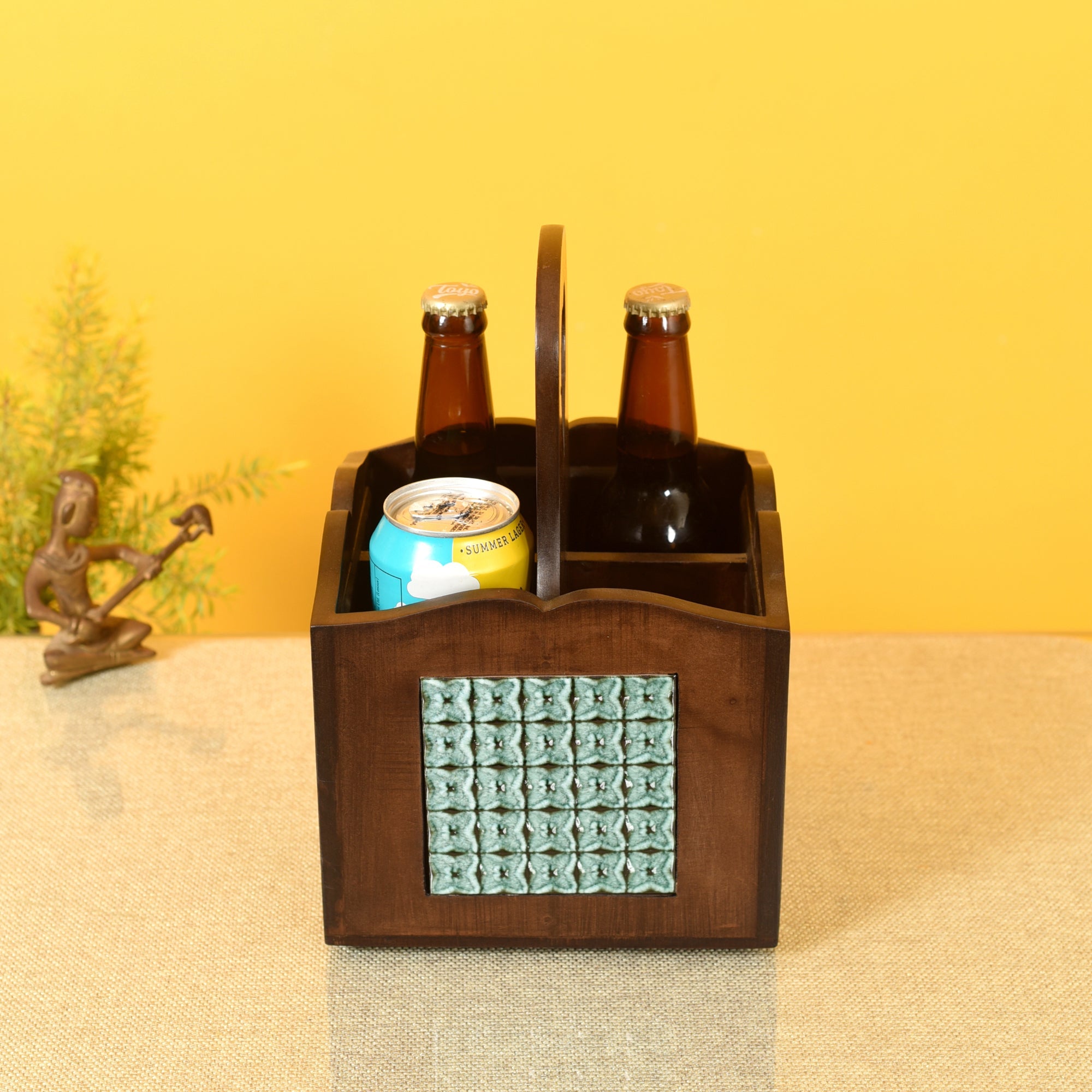 ART CREATIONS BY SUMAN SONTHALIA Brown - Handcrafted Jade Bottle and Tools Holder