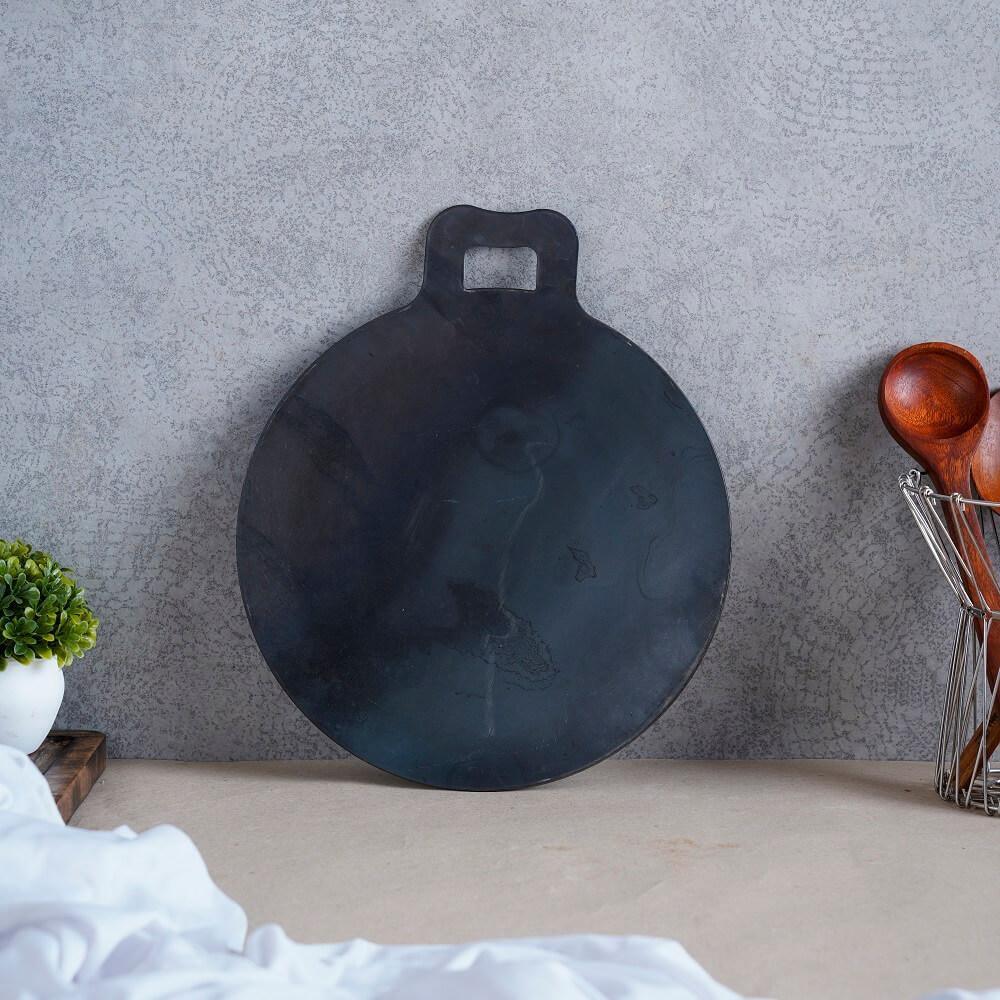 The Indus Valley 100% Pure Iron Tawa, Concave, Seasoned, Toxin-free, Nonstick, 30cm, 1.77kg