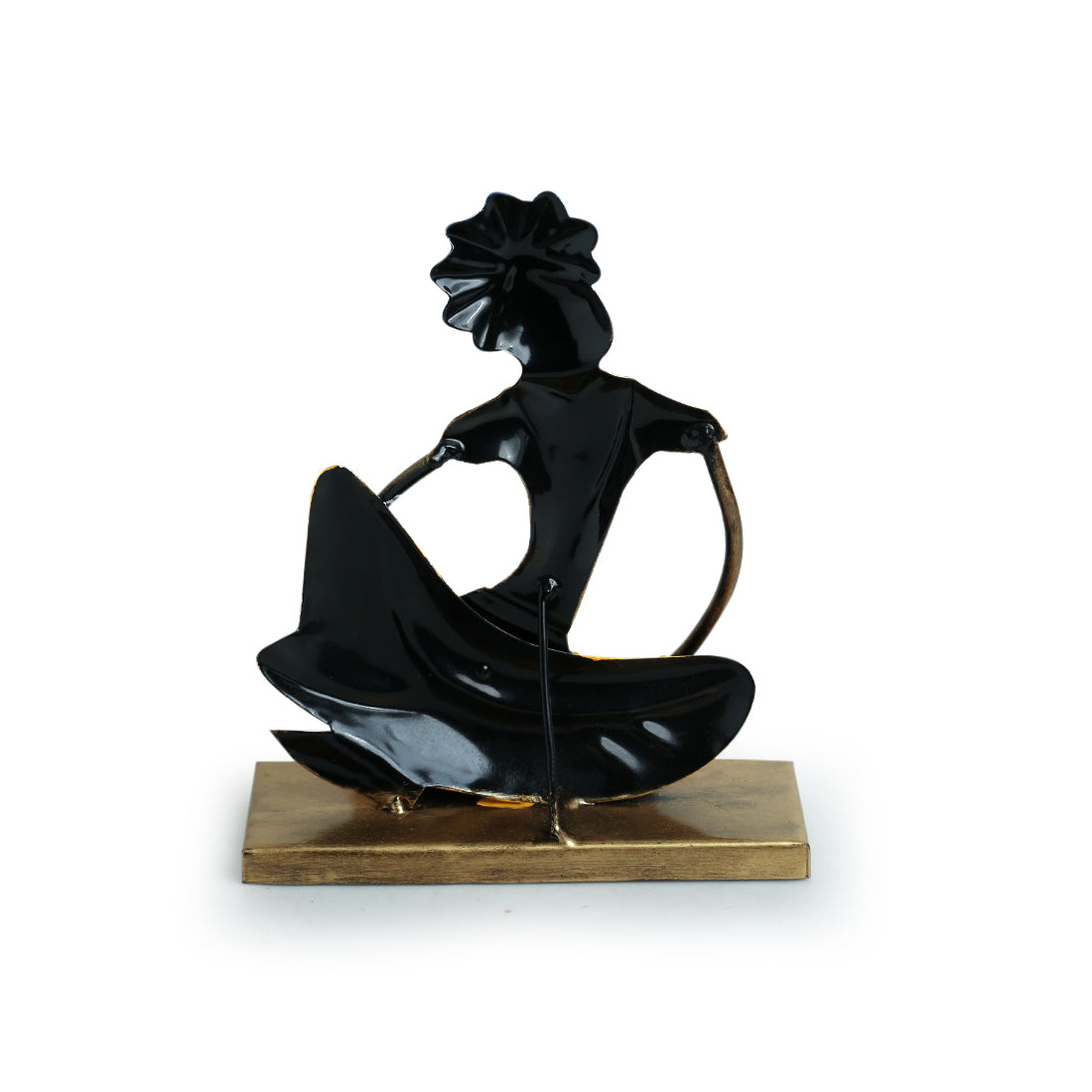 EXCLUSIVELANE 'Dholakwala Folk Artist' Handpainted Decorative Showpiece (Iron, 8 Inch) - view 5