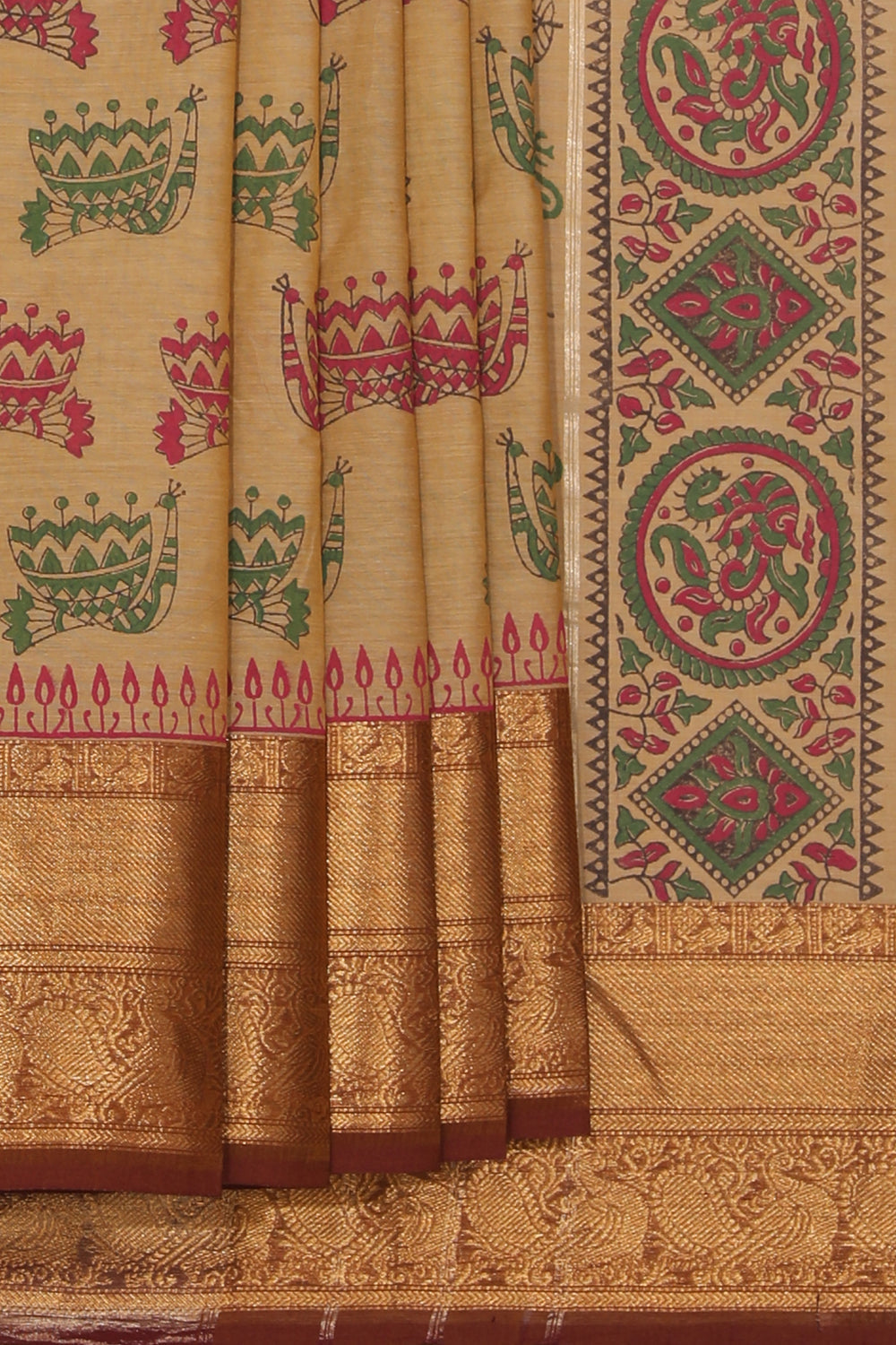 Kalanjali Ethnics Hand block printed cotton saree - view 2