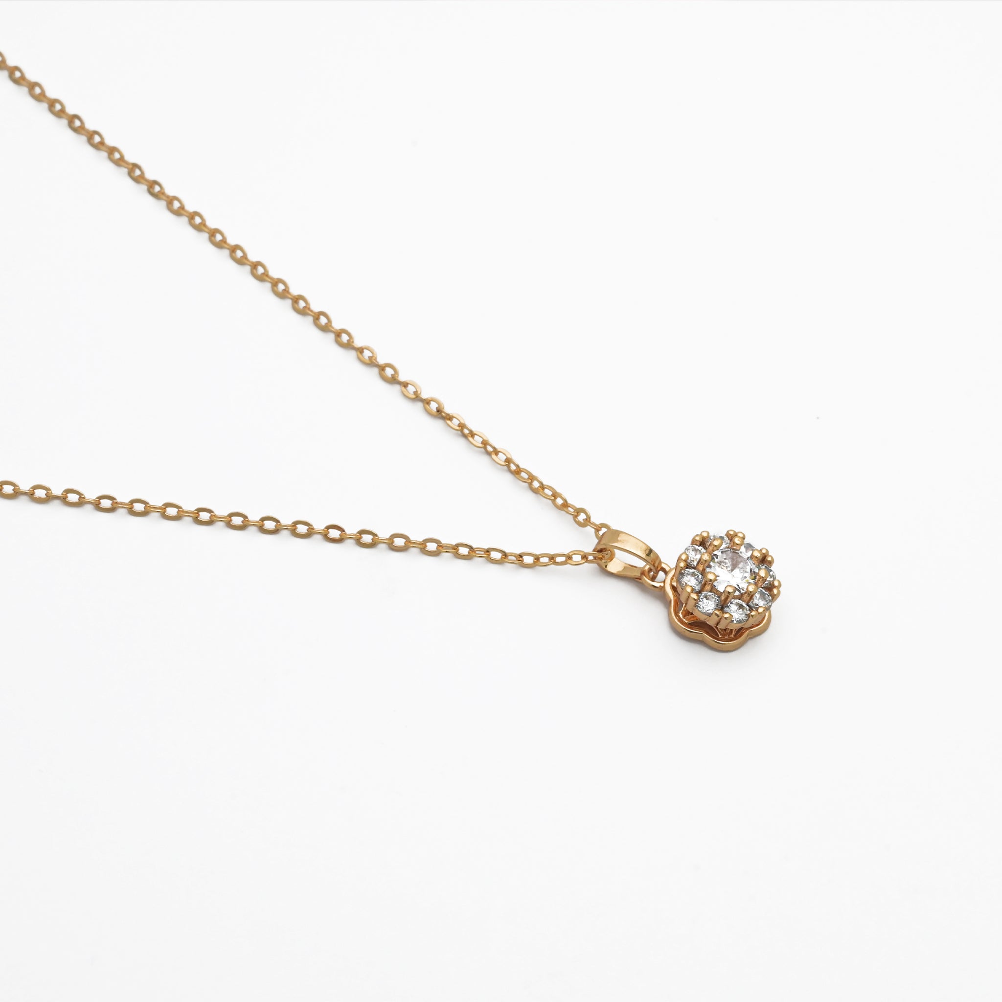 Branta Spinning Diamond Flower Pendant Necklace For Women - view 2