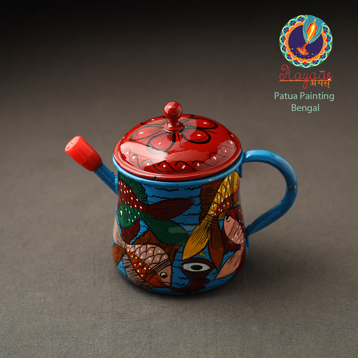 AAYAAS Bengal Patua Handpainted Stainless Steel Oil Dispenser 26