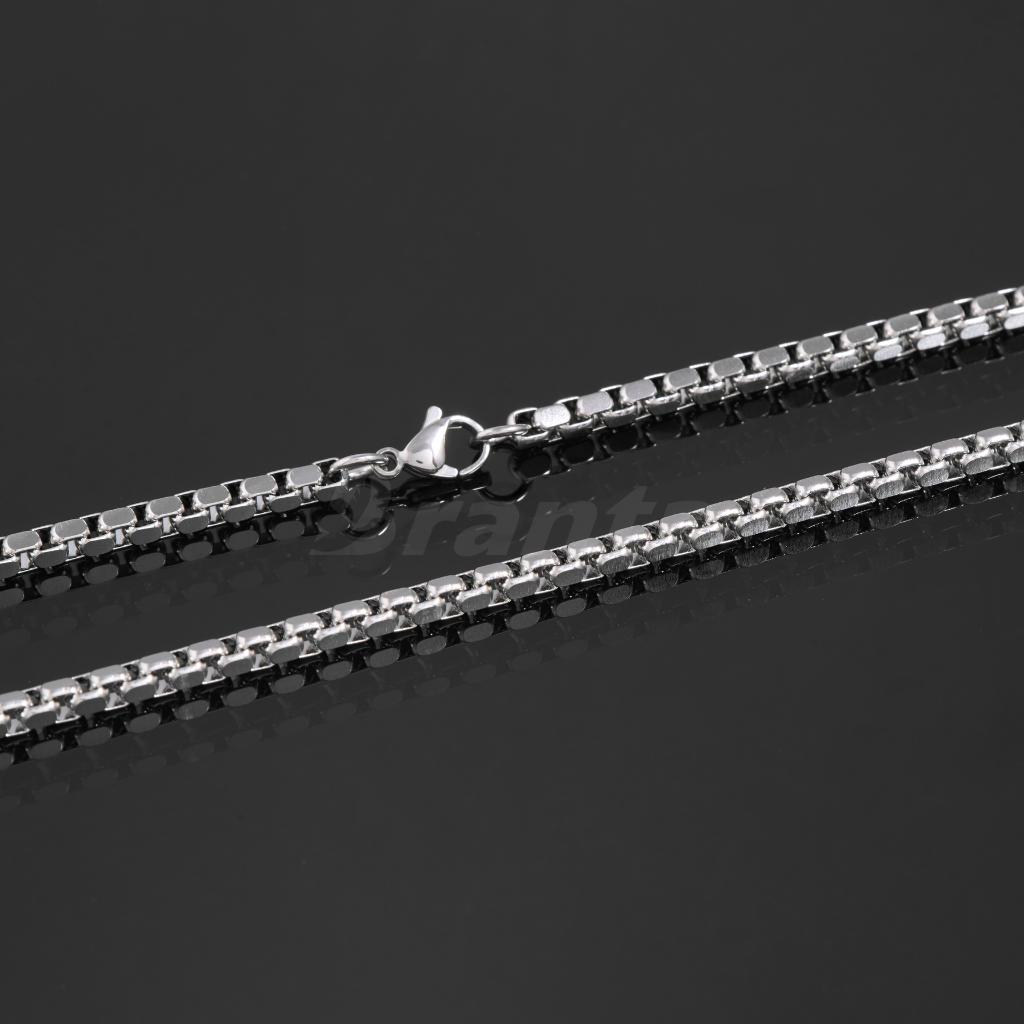 Branta Silver Stainless Steel Italian Box Chain For Men (21.5 Inch) - view 4