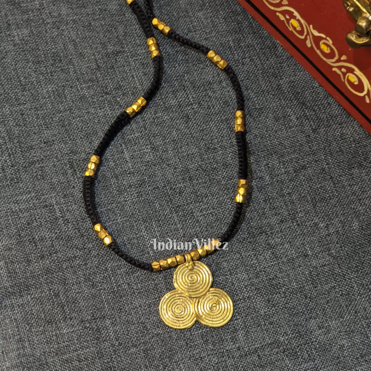 IndianVillèz Spiral Handmade Dhokra Necklace