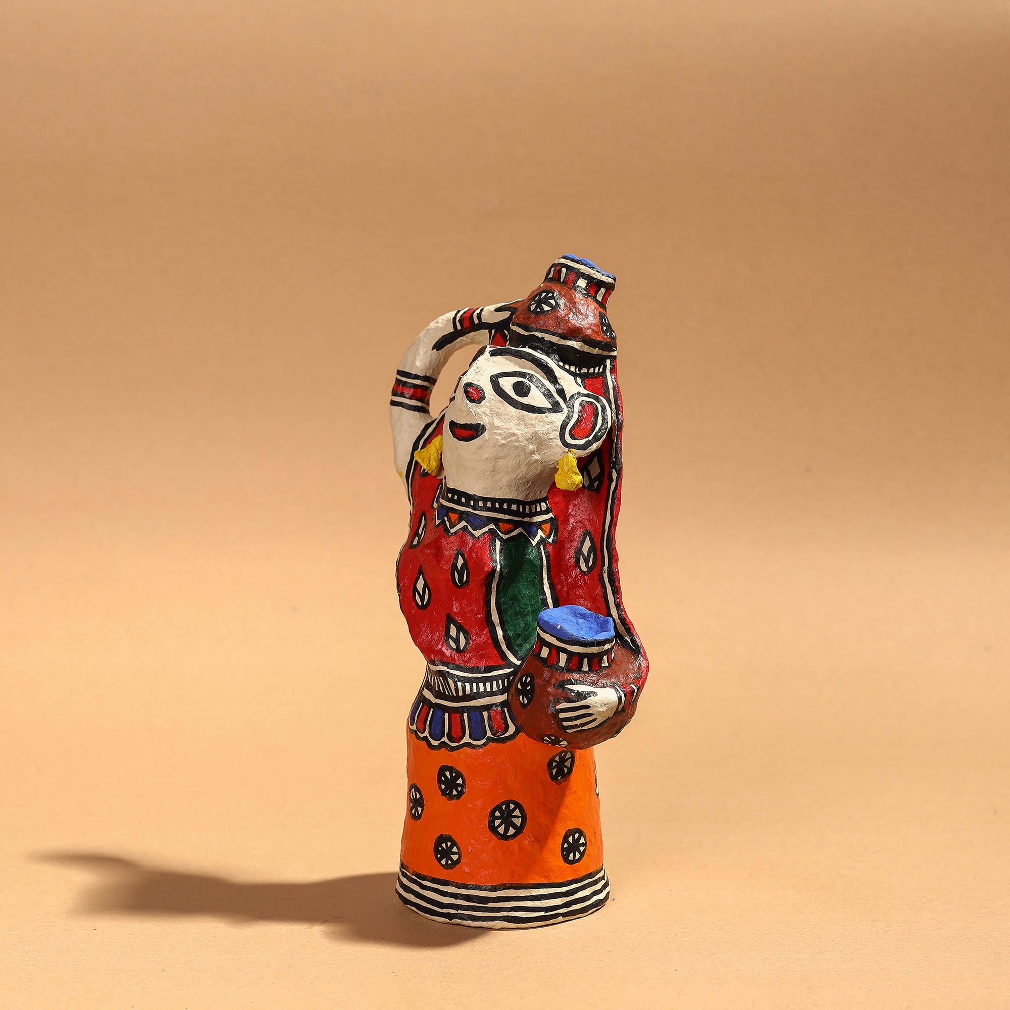 ITOKRI CRAFTS INITIATIVE Doll - Madhubani Handpainted Paper Mache Home Decor Item - view 2