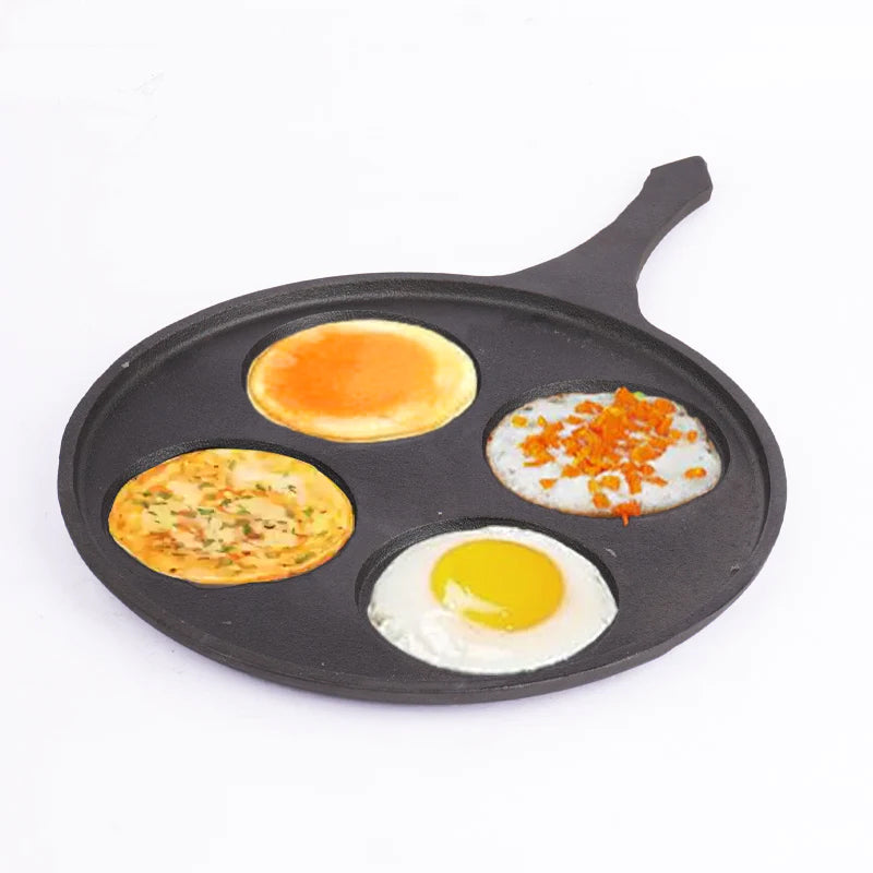 The Indus Valley CASTrong Cast Iron Uttapam/ Set Dosa Tawa, 4 Pit,Pre-seasoned, 100% Pure, Toxin-free, Induction, 27.5cm
