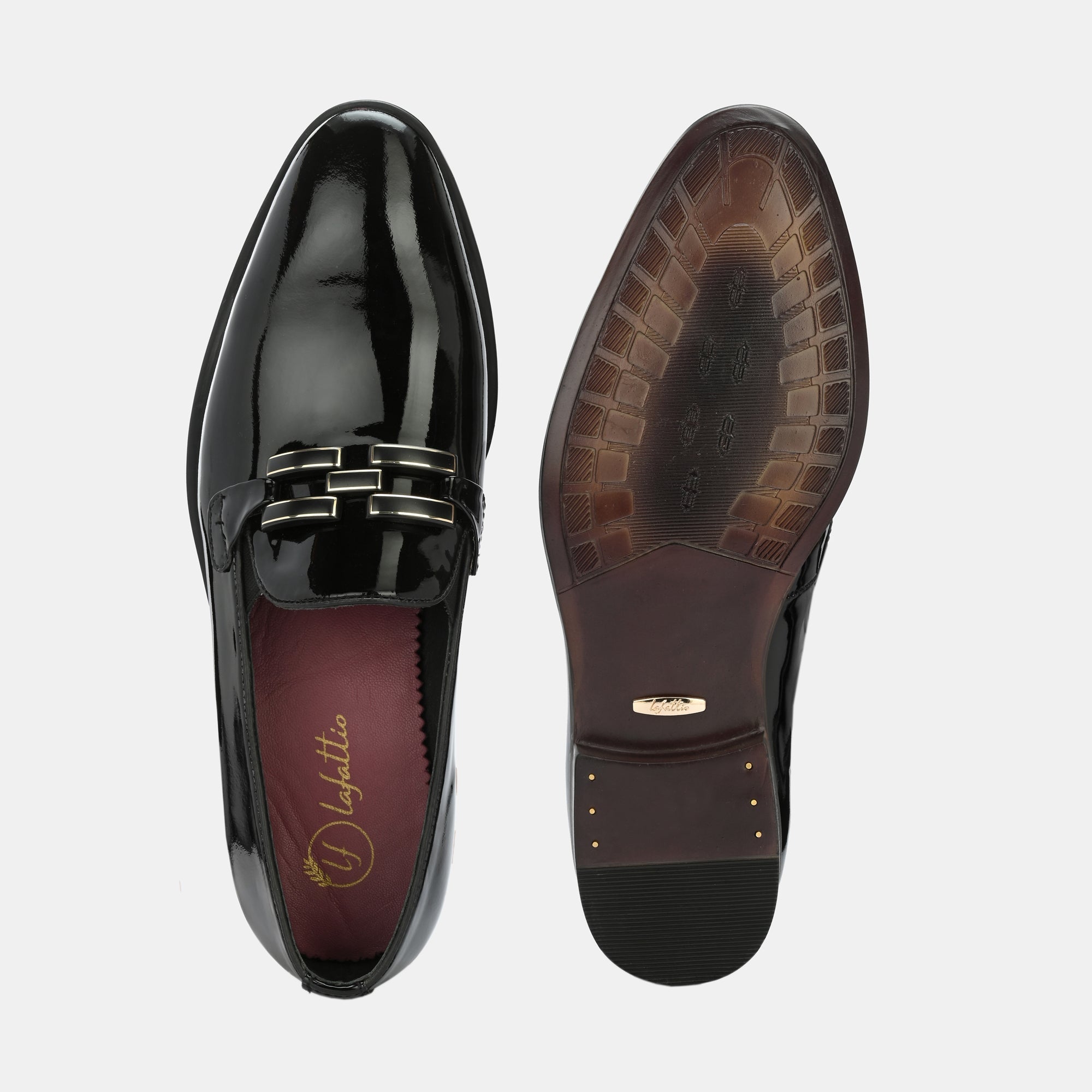 Patent Black Buckled Moccasins by Lafattio - view 5