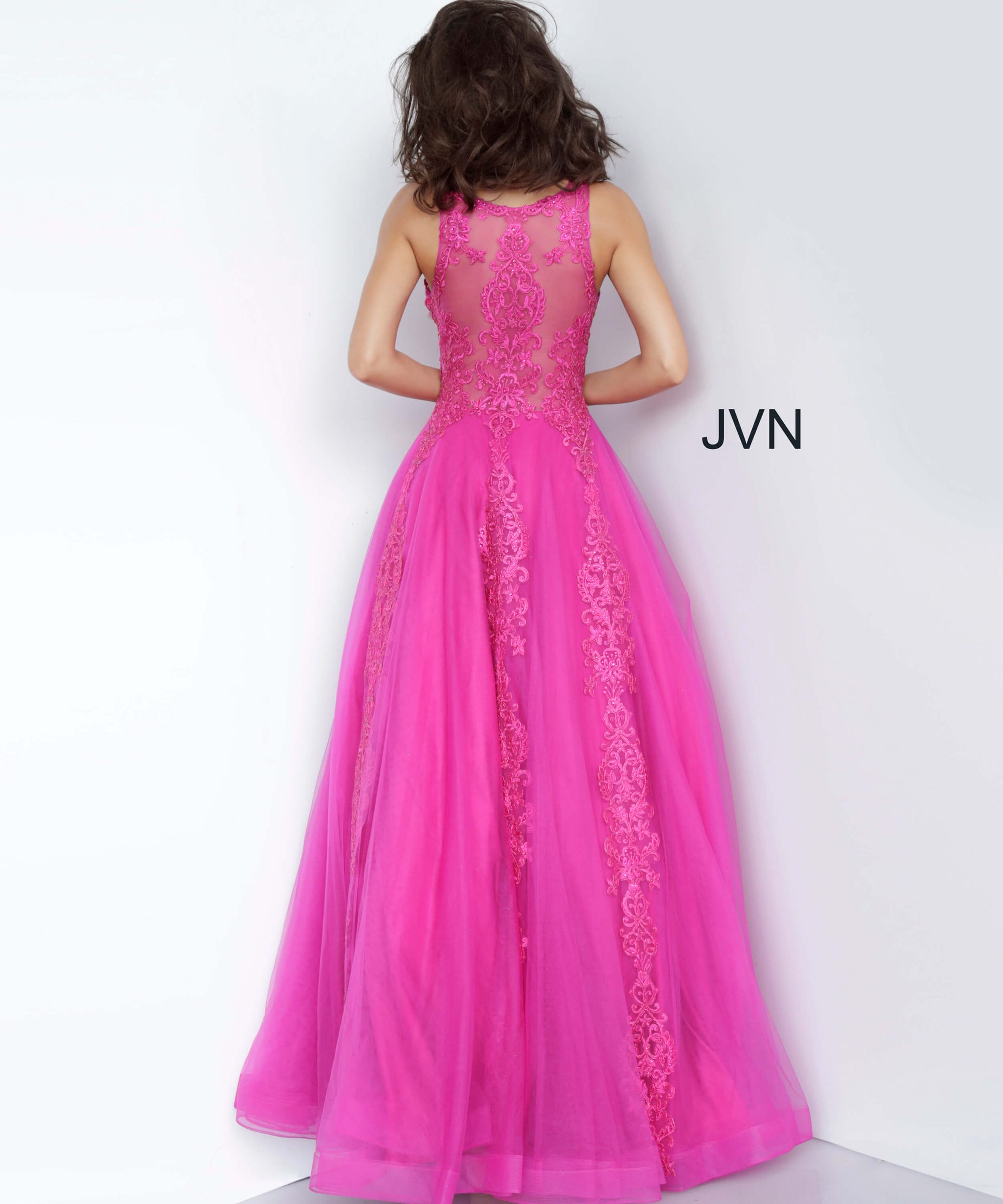 Tulle Sleeveless A-line Gown by Jovani 59046 - view 2