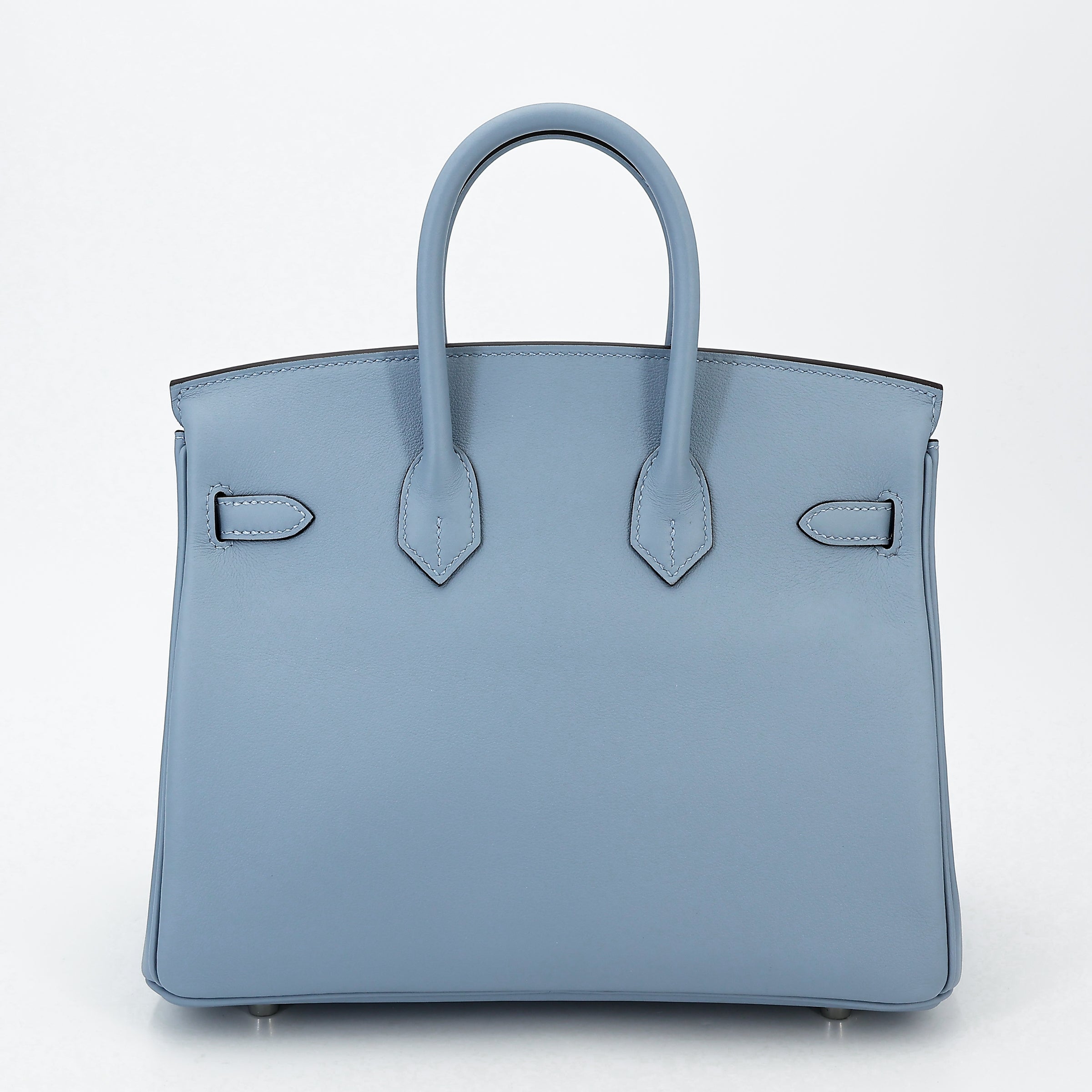 Cop Underdog HERMÈS Birkin 25 Bleu Lin Swift Palladium hardware - view 2