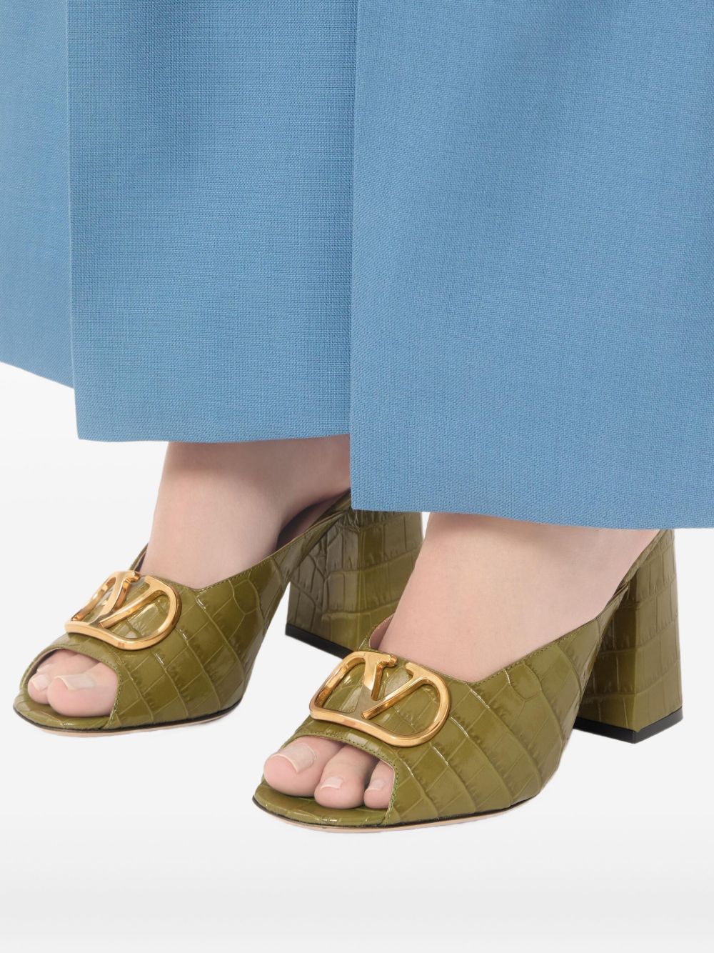 Valentino Garavani VLogo Signature Slide Sandal In Printed Calfskin 95MM - view 5