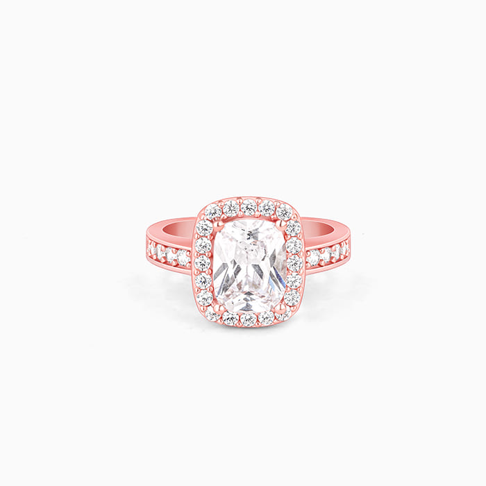 GIVA Jewellery Rose Gold Classic Solitaire Ring