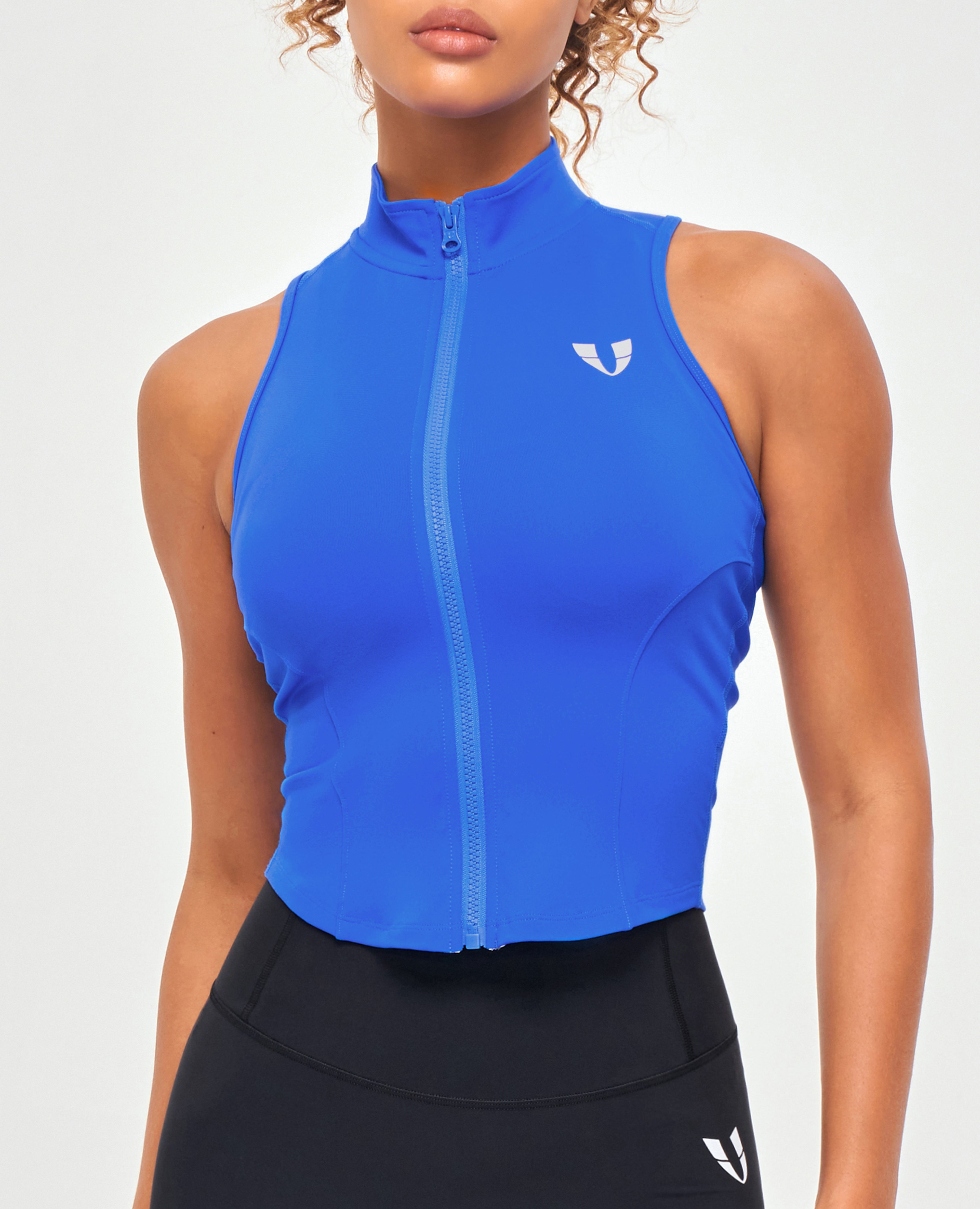 FIRM ABS ZIP TANK TOP - Blue