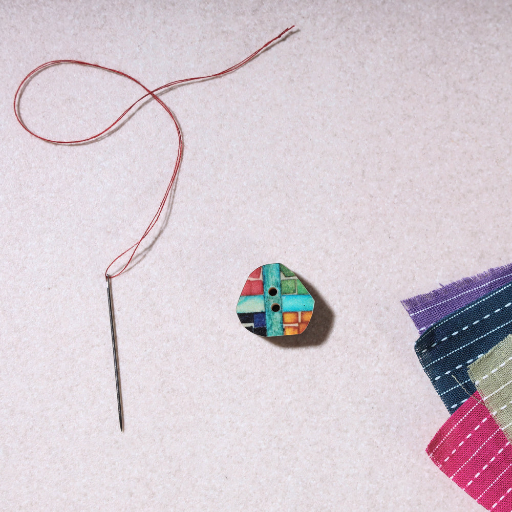 BUTTON BAAZ 1.5cm Handmade Sambhal Clothing Button (single piece)