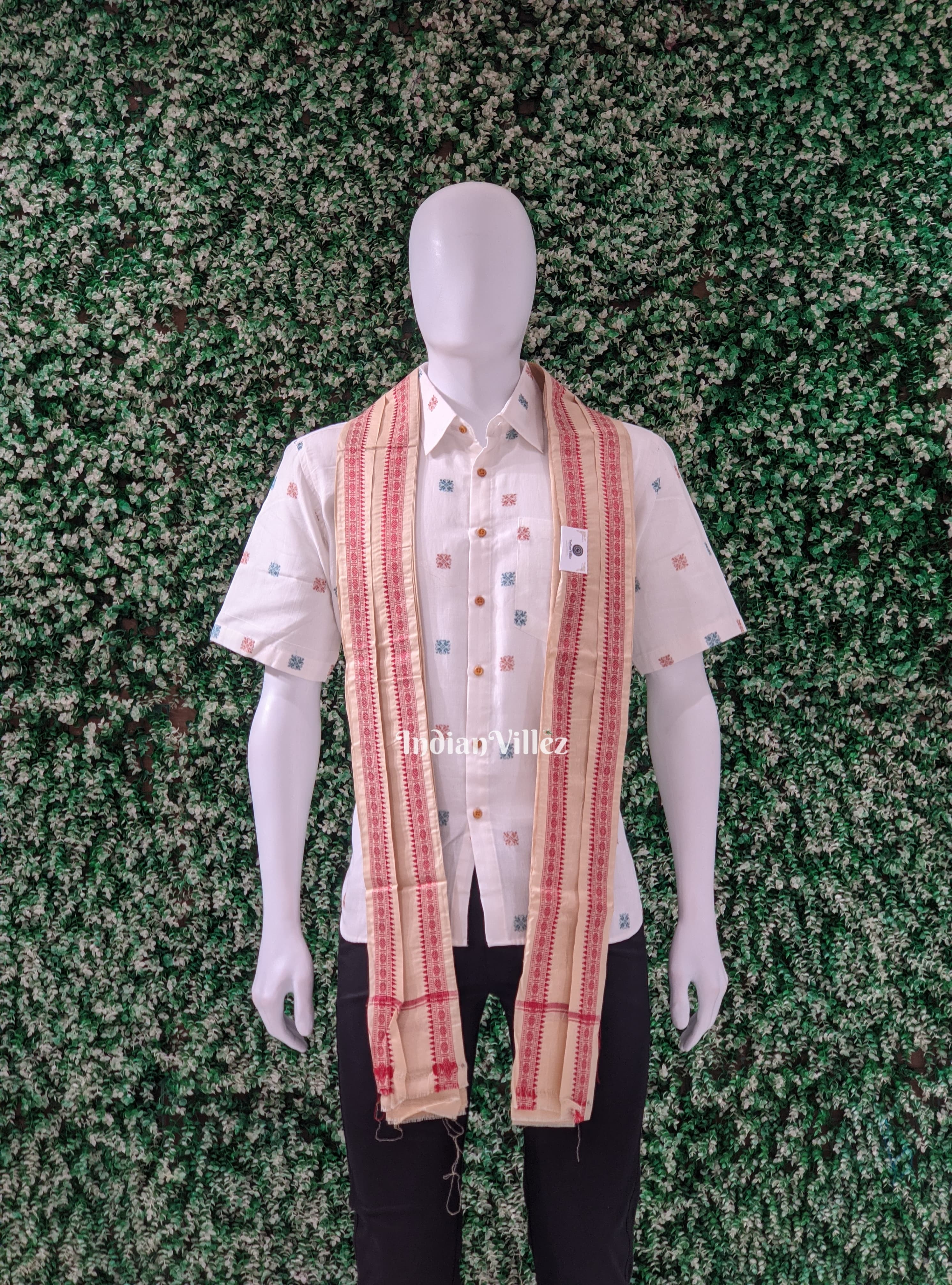 IndianVillèz Premium Handwoven Cotton Uttariya for Men