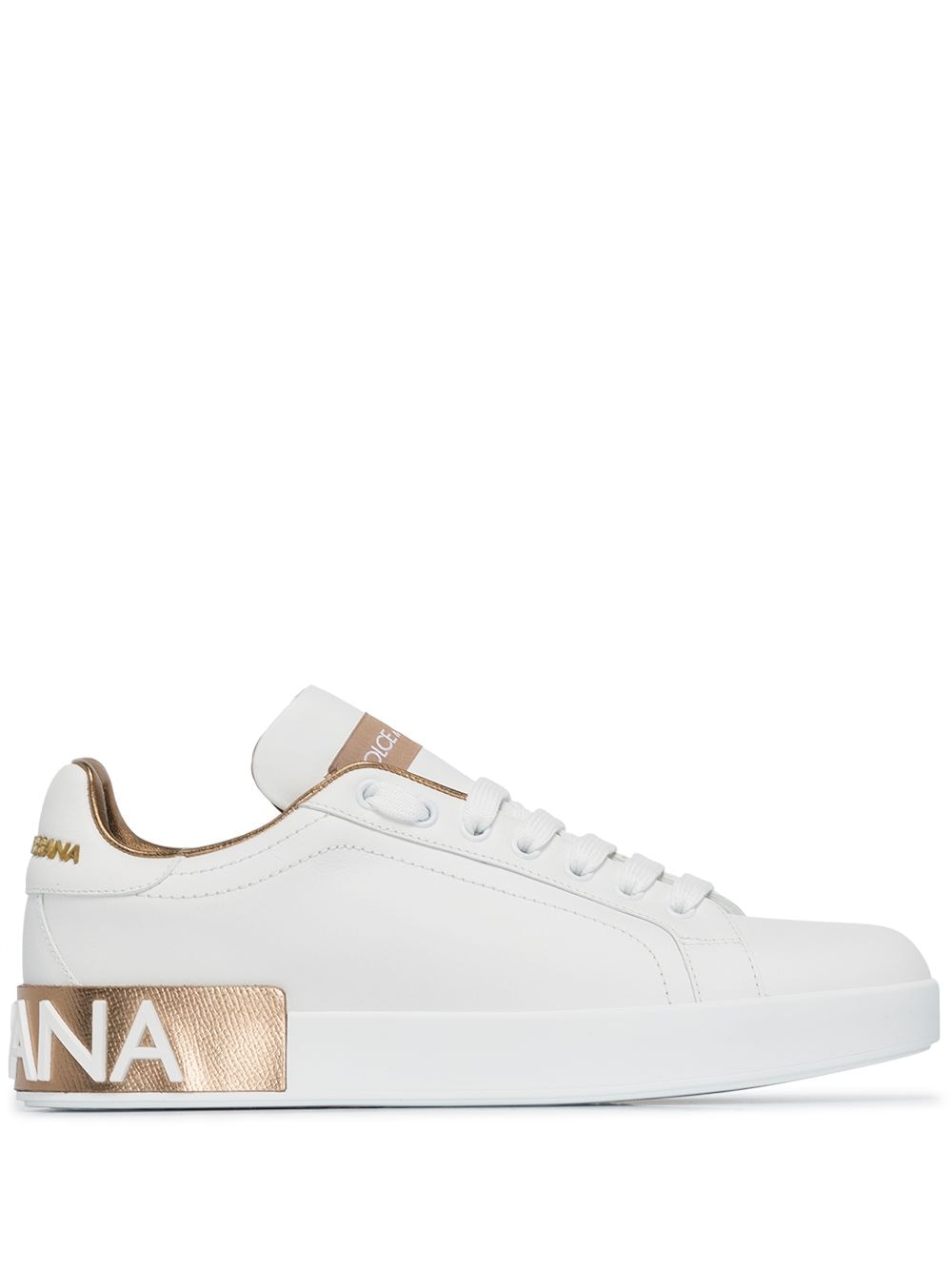Dolce & Gabbana Sneakers GOLD – LEATHER 100%