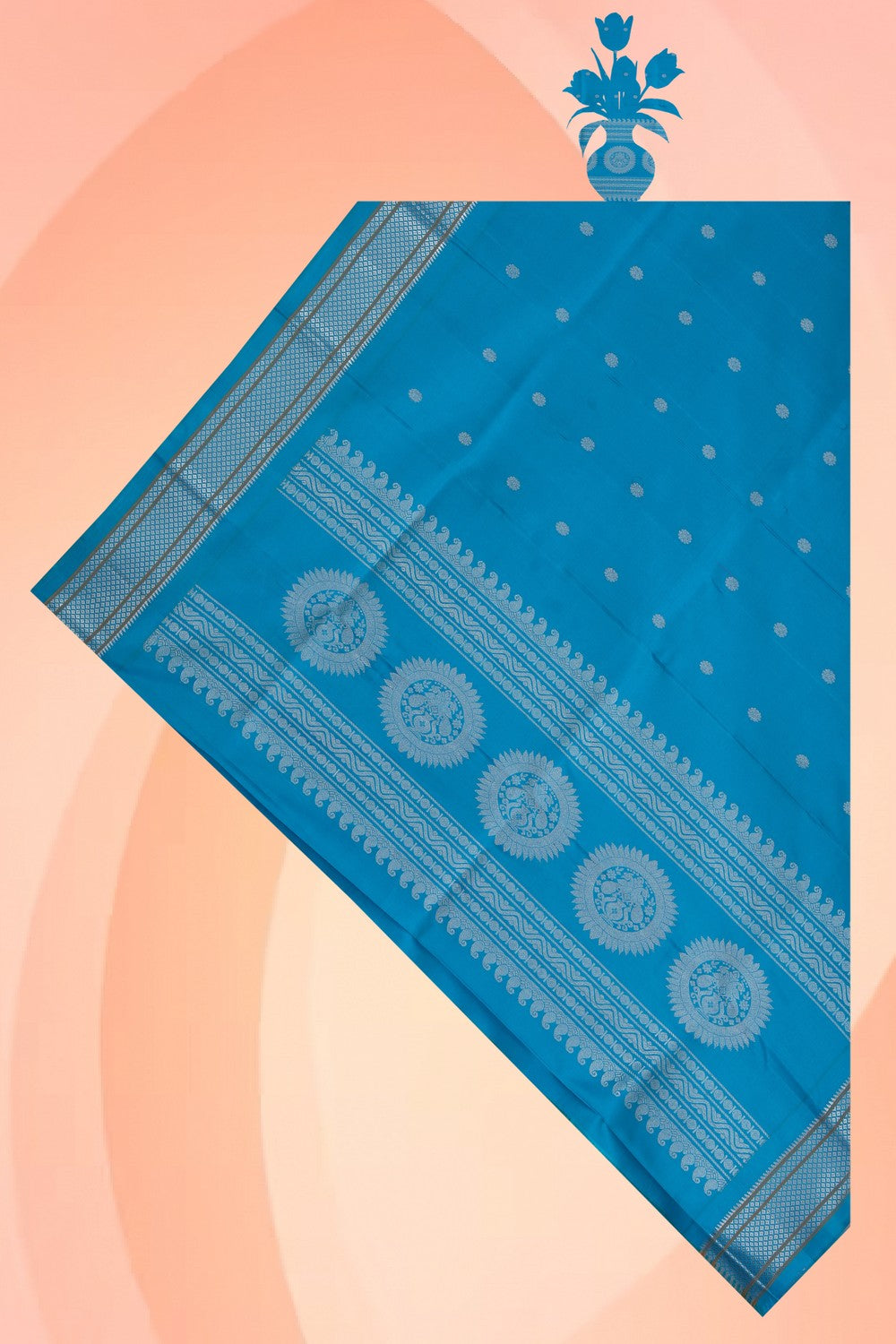 Kalanjali Gadwal Silk blue Dupatta
