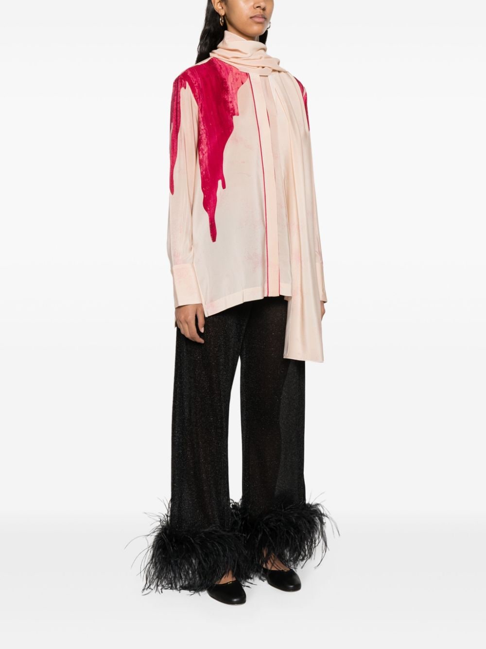 F.R.S . Printed crepe de chine shirt – SILK 100% - view 2