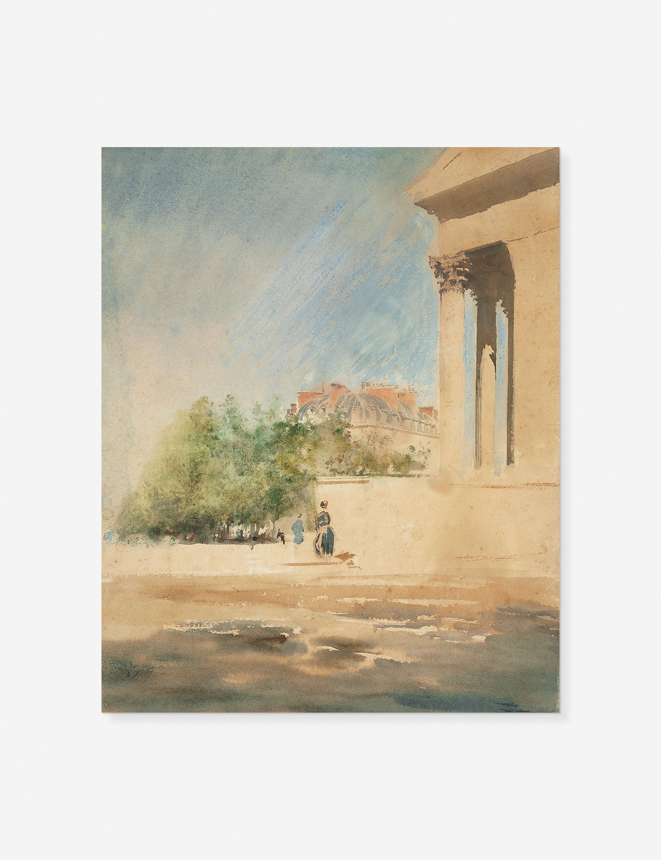 Lulu and Georgia Place de la Madeleine II Print by Giuseppe De Nittis