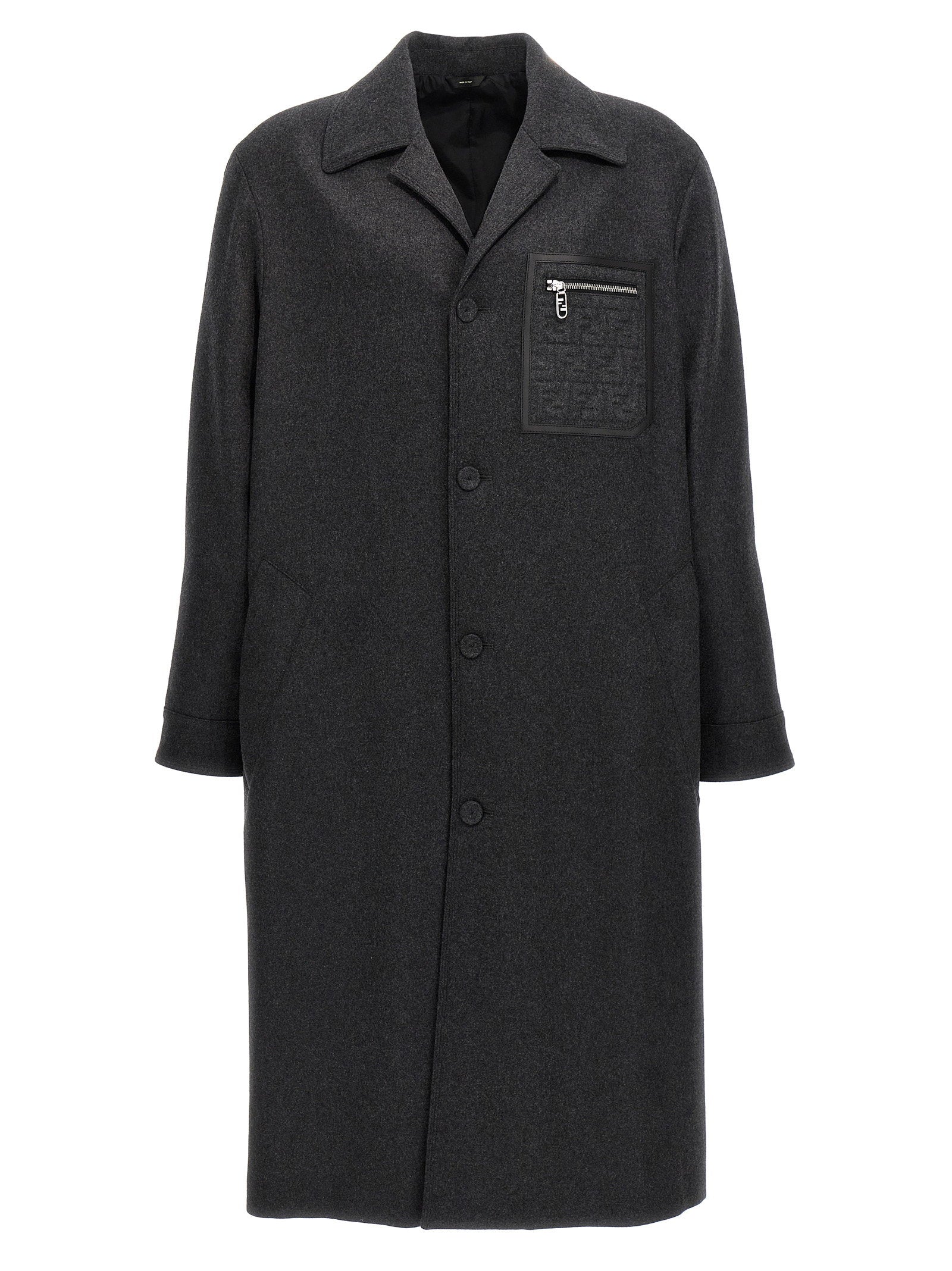 Fendi Single-breasted Cashmere Coat – 98% cashmere 2% elastane