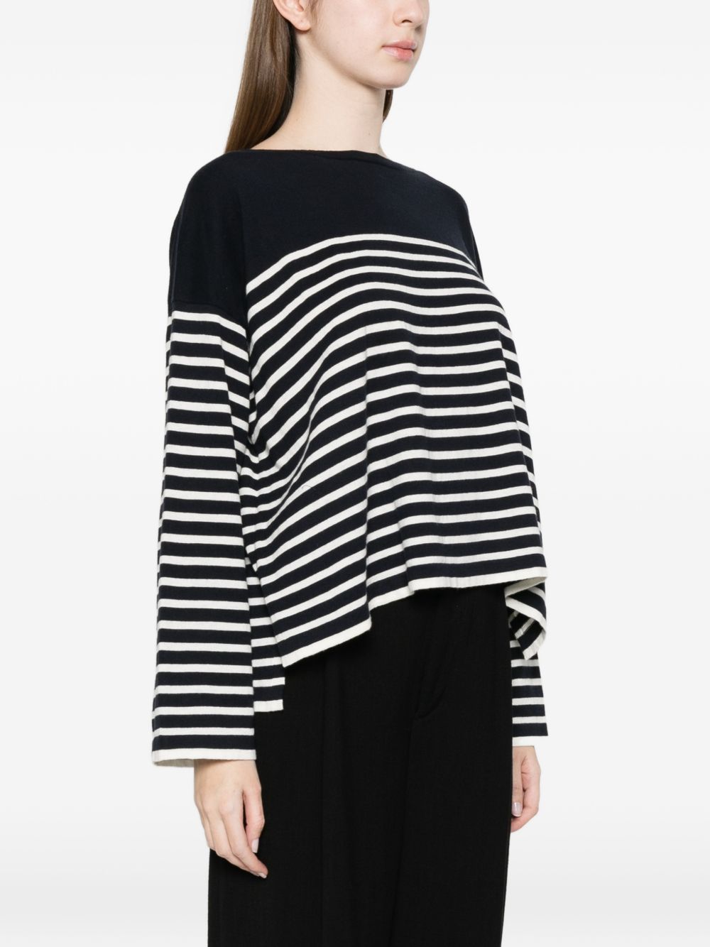 Ct Plage Striped cotton sweater – Cotton 95%, Cashmere 5% - view 2