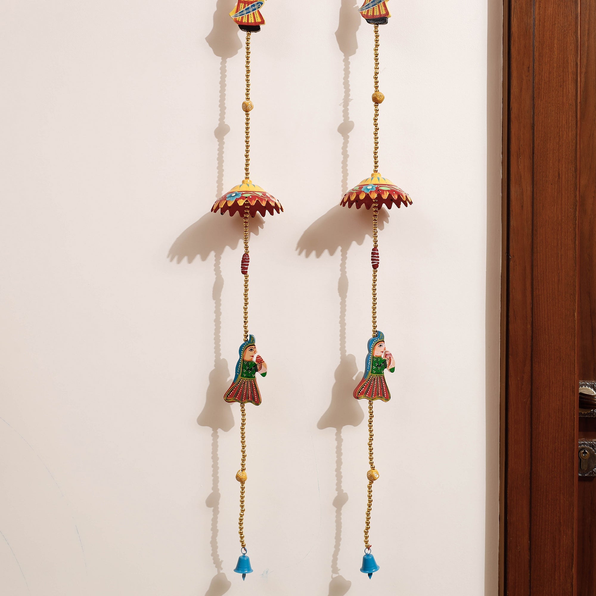 DEVENDRA SINGH Banaras Handpainted Wooden & Beadwork Decorative Hangings (Set of 2) - view 3