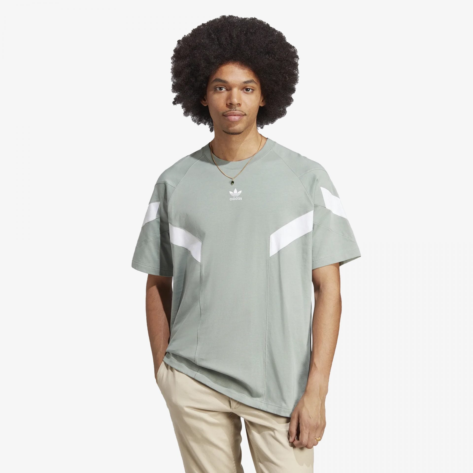 Adidas Originals | REKIVE TEE { SILVER GREEN - view 4