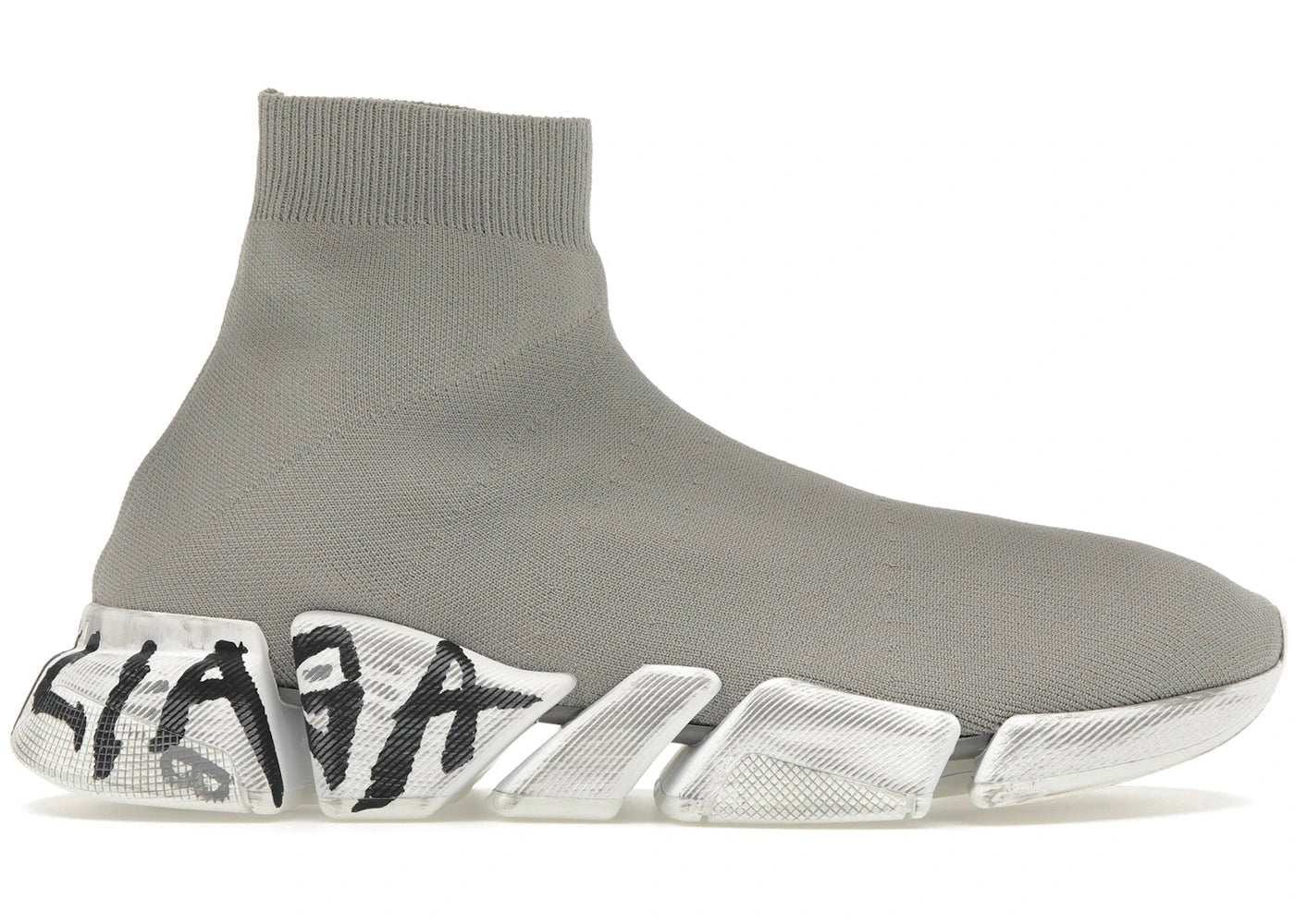 Speed 2 0 – Balenciaga Speed 2.0 Graffiti Recycled Knit Grey White