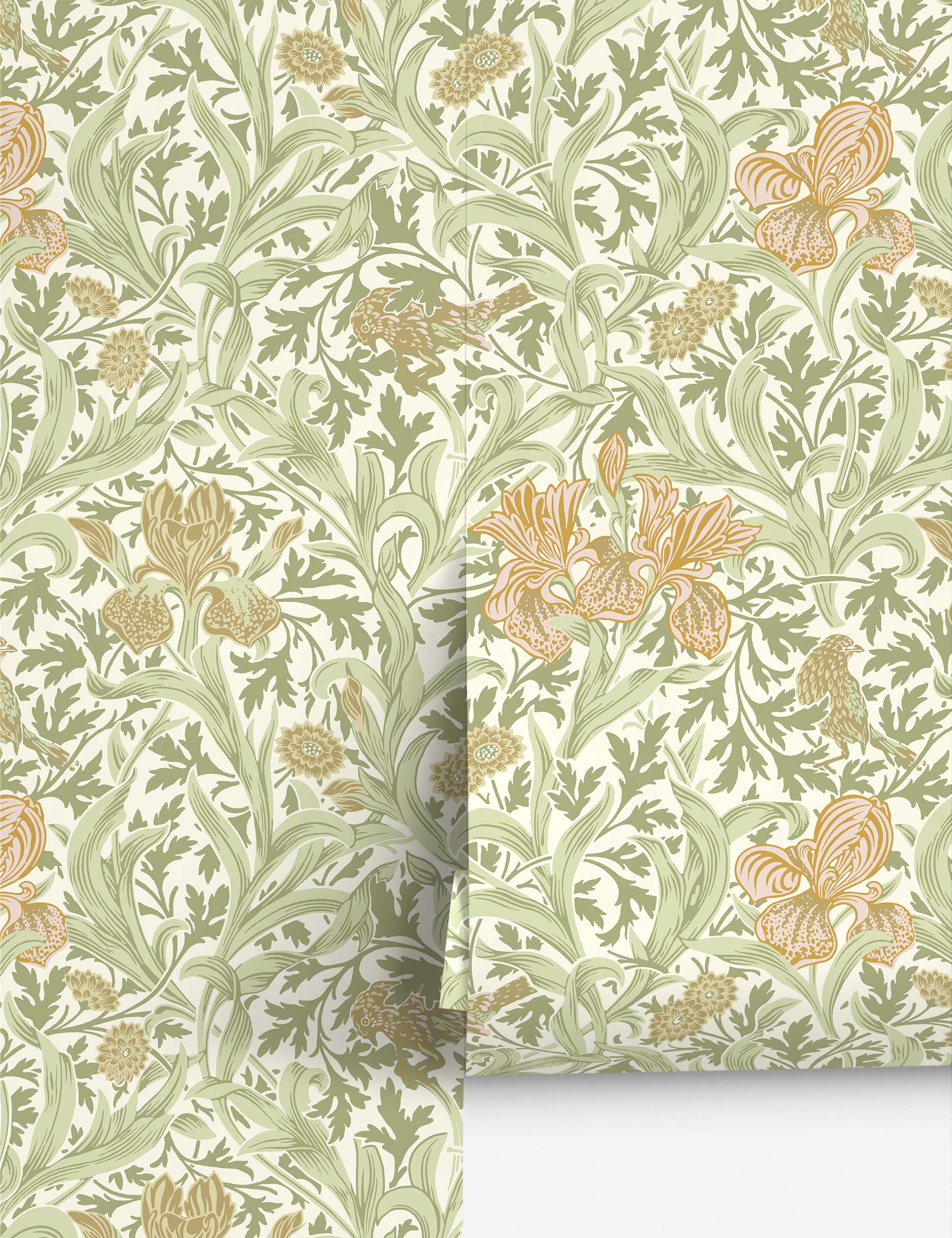 Lulu and Georgia Iris Wallpaper by Morris & Co.