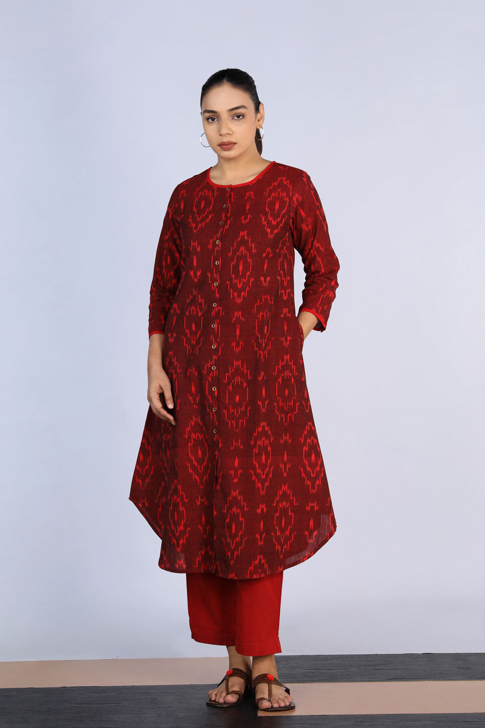 Kalanjali Ethnics Cotton Pochampally Ikat Kurti