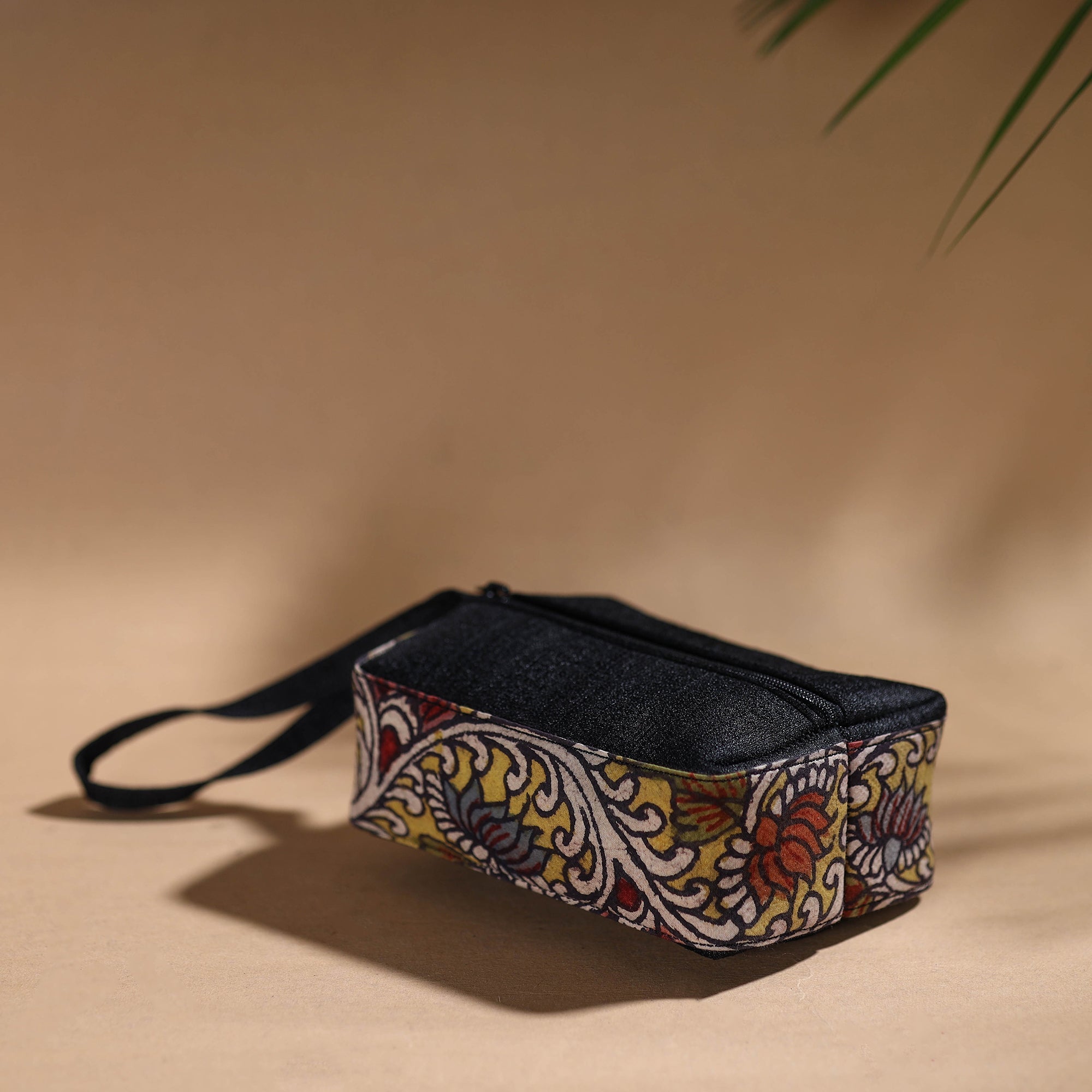 DWARAKA PLUS Black - Handpainted Kalamkari Multipurpose Cosmetic/Toiletry Bag 44