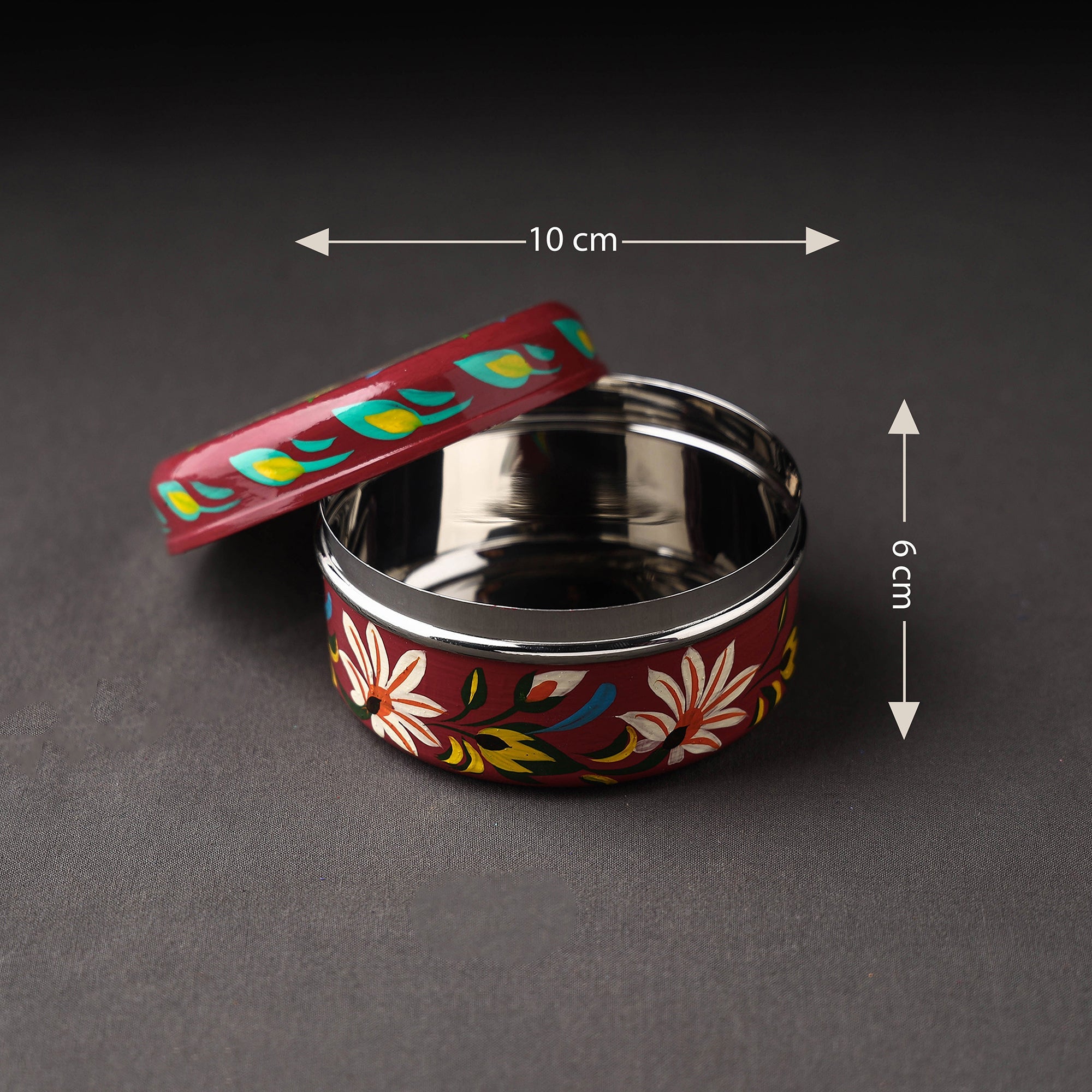 AAYAAS Banaras Handpainted Stainless Steel Multi Utility Container - view 4