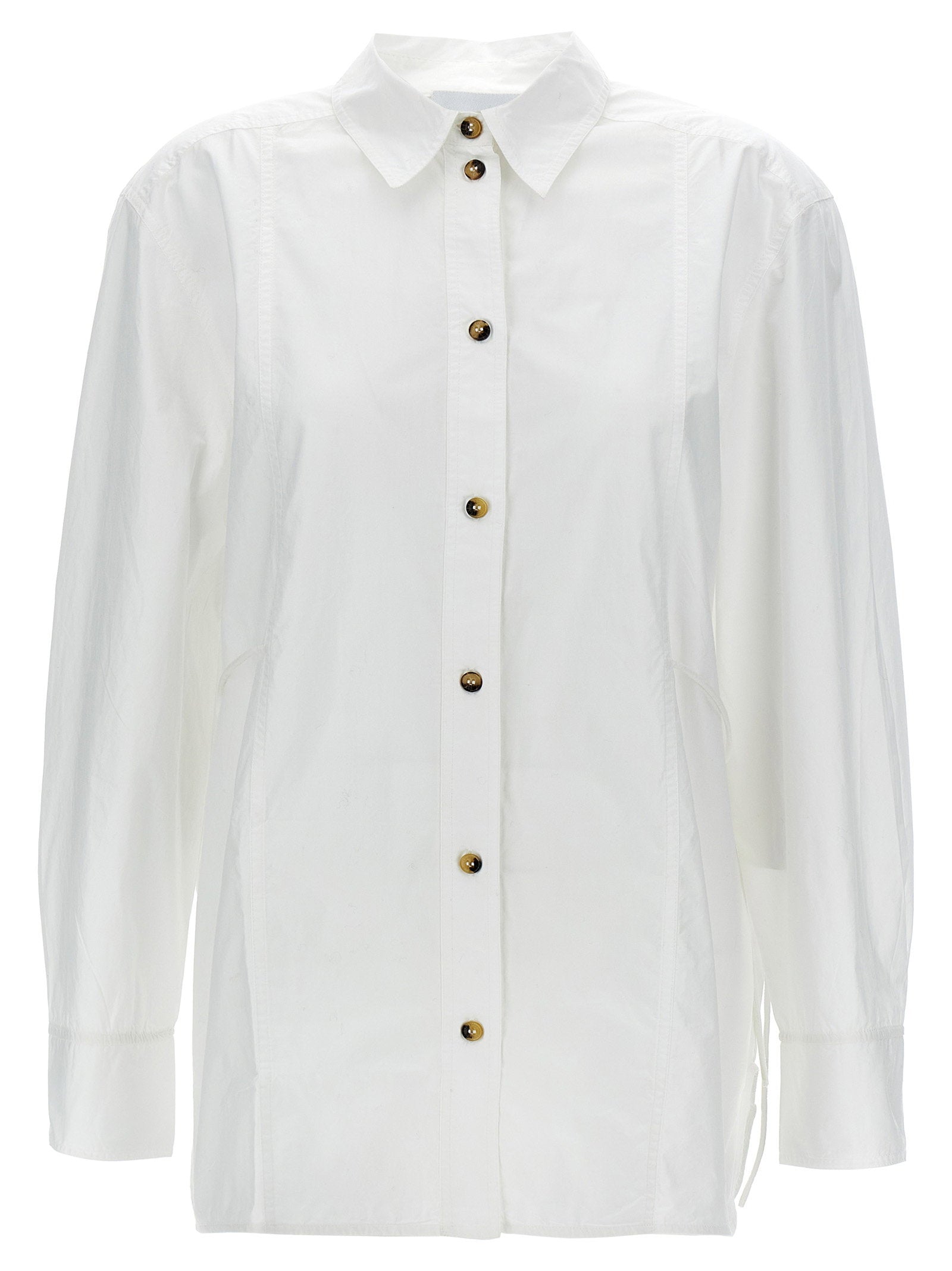 Ganni Lace-up Shirt – 100% cotton