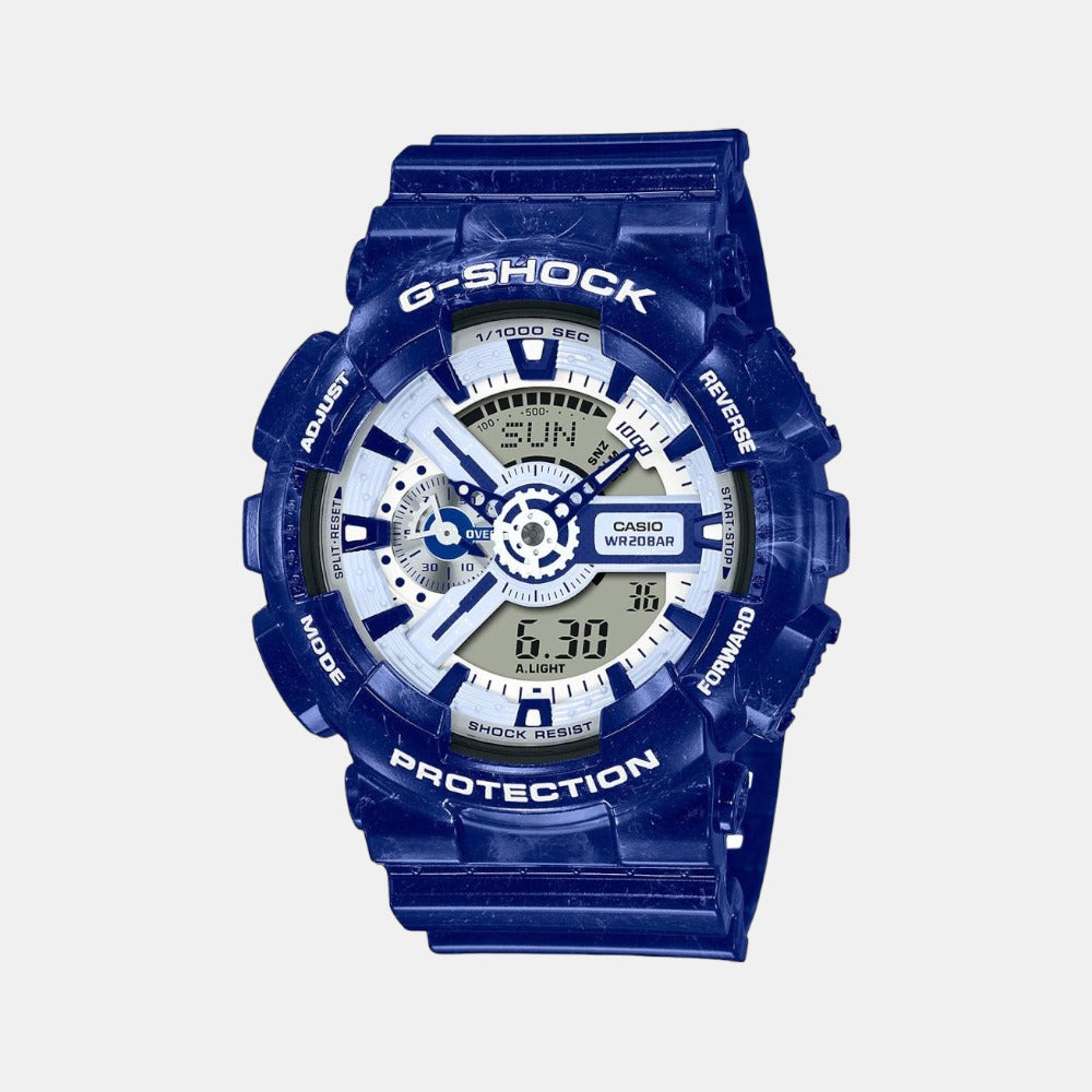 Casio G-Shock Men Quartz Blue Dial Analog-Digital Resin Watch G1258