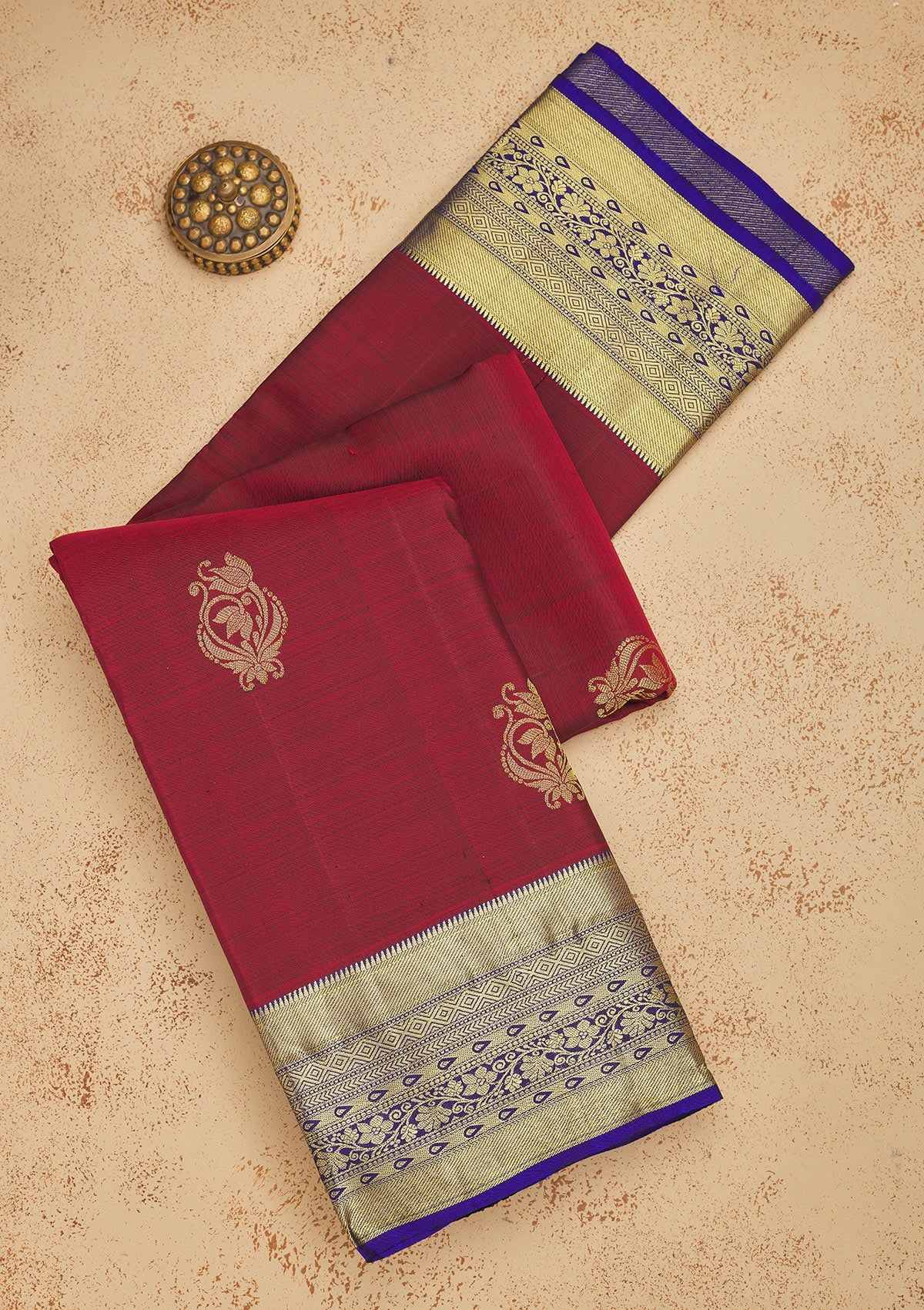 Koskii Brown Zariwork Pure Silk Saree – Women's