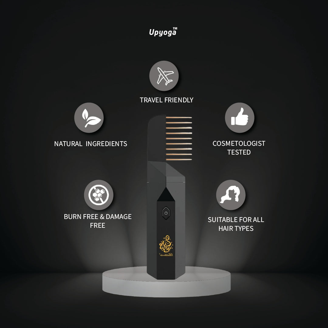 Cash on Delivery Available Upyoga 2 in 1 Hair Comb Incense Burner & Home Diffuser | 1 Year Warranty | Rechargeable | Bakhoor Included - view 6