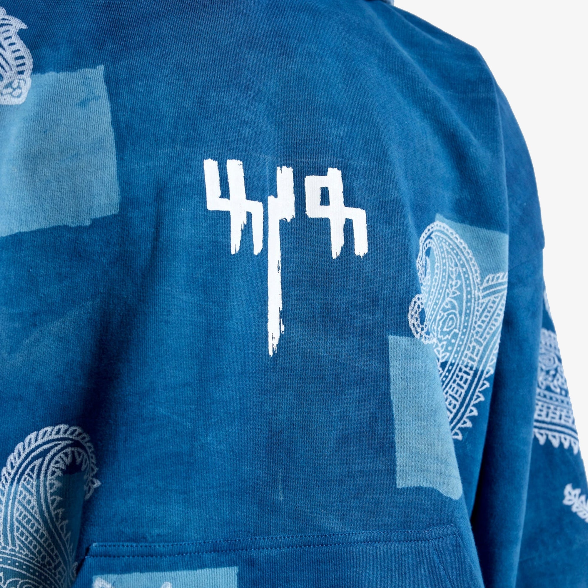 F A R A K | Handmade Indigo Hoodie { Blue - view 3