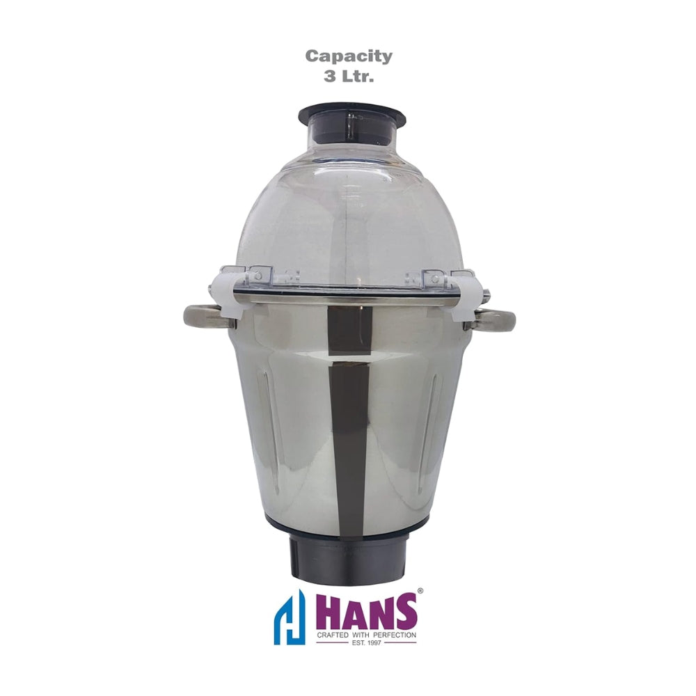 HANS Dominar X Pro 2500 Watts 3.5 HP Commercial Mixer Grinder With 3 Jar Heavy Duty | Black Grey - view 3