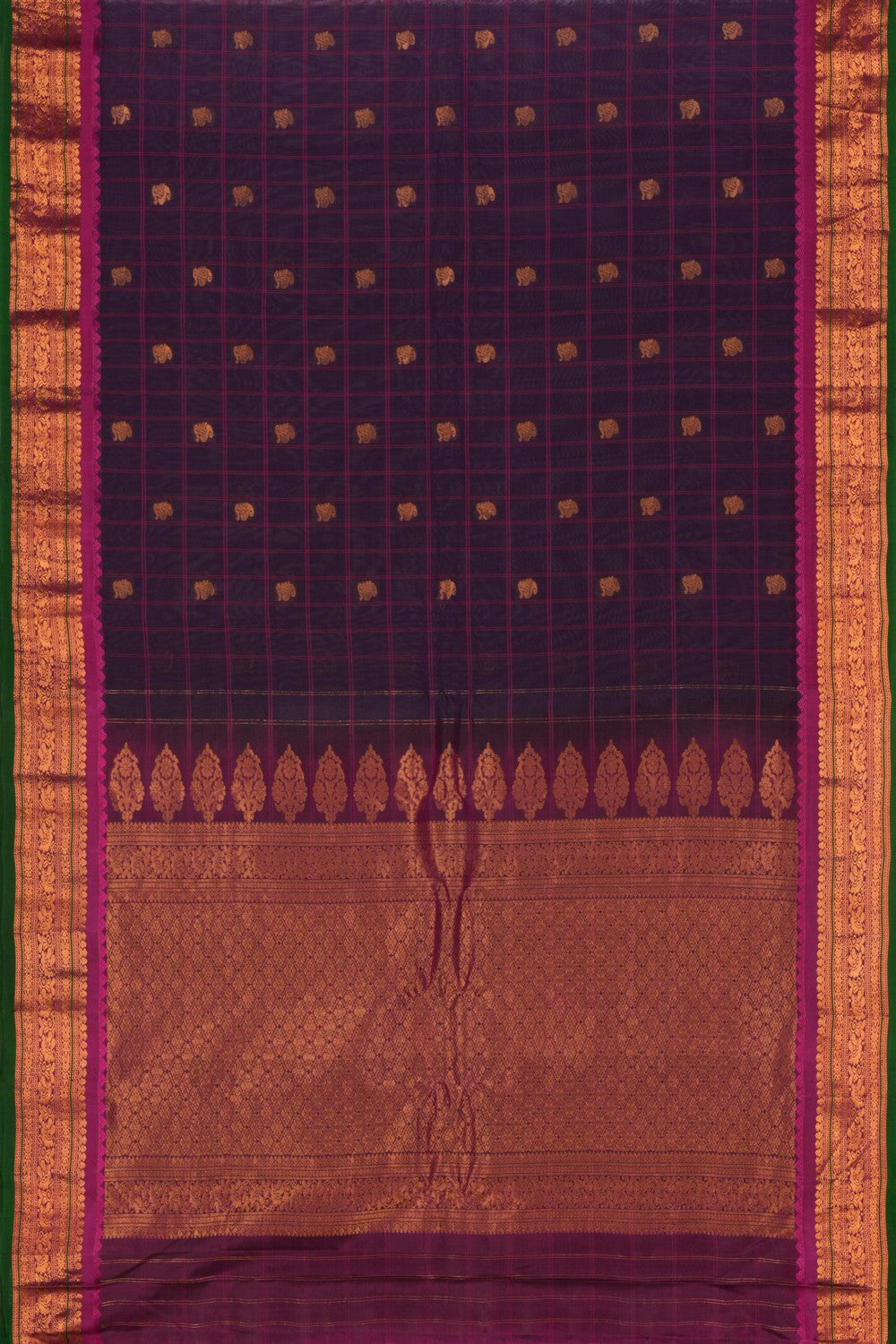 Kalanjali Gadwal Kattam Purple Saree – Women's - view 3