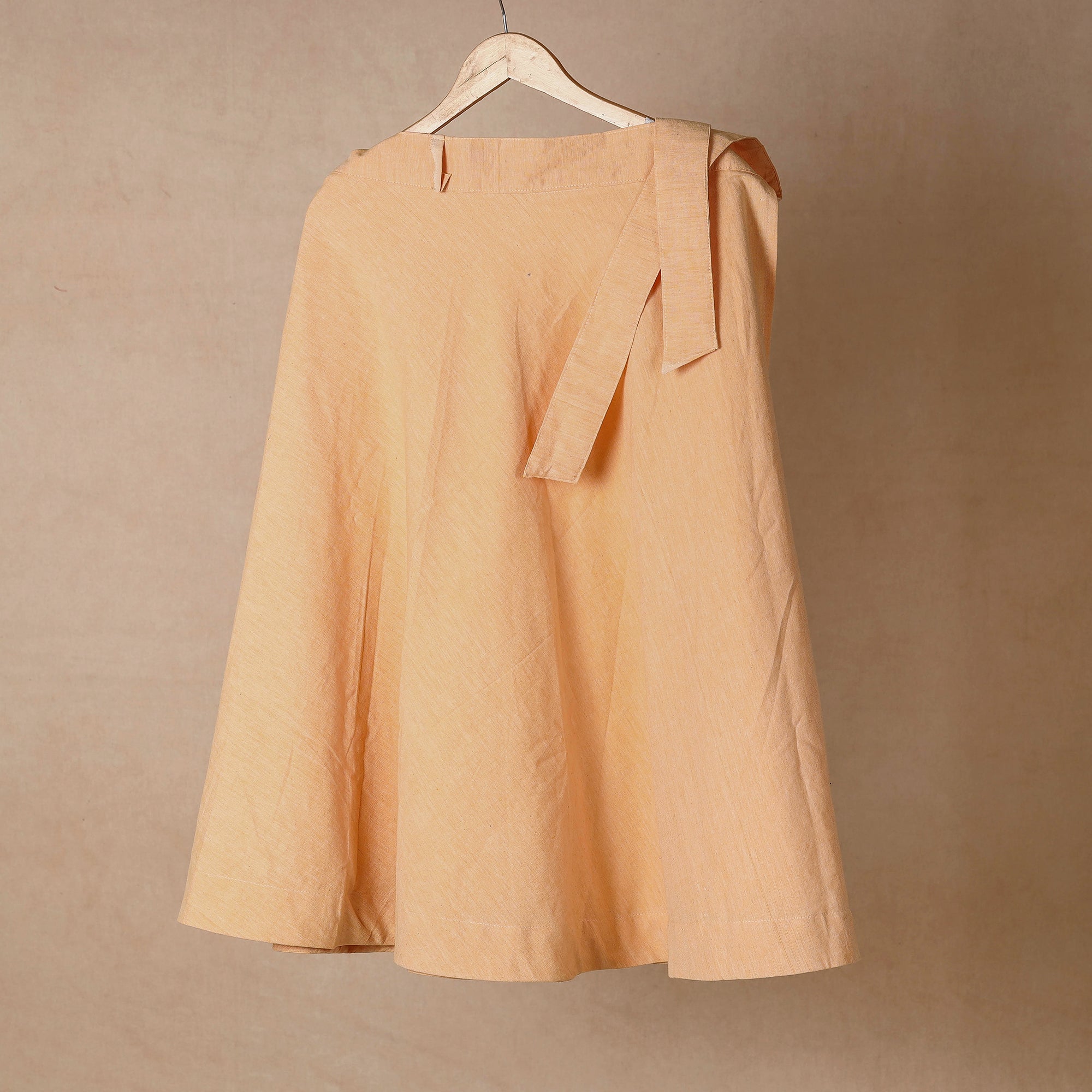 NOORI BAZAR Beige - Plain Handloom Jhiri Cotton Wrap Around Skirt